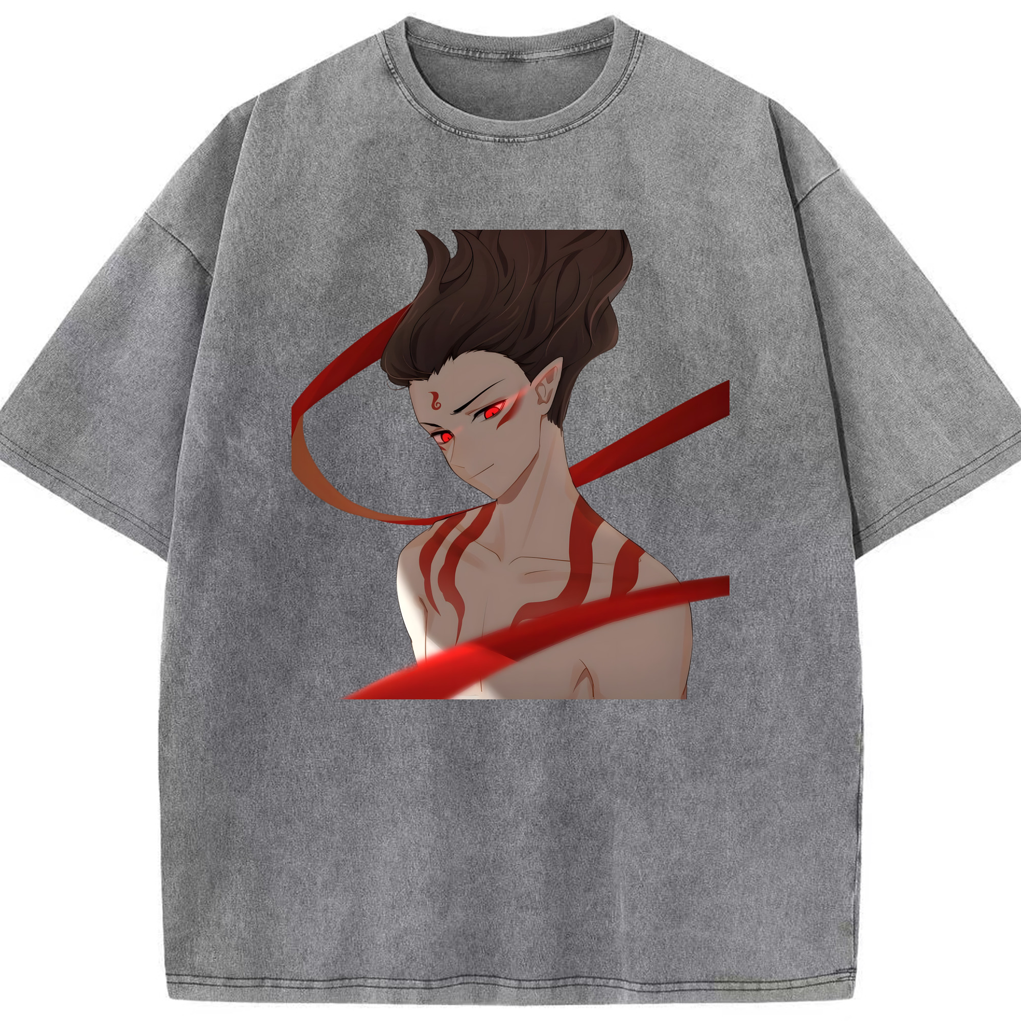 （画像用） Ne Zha 2 ナタ 魔童の大暴れ 綿100% ヴィンテージ風 半袖Tシャツ（フロントプリント）