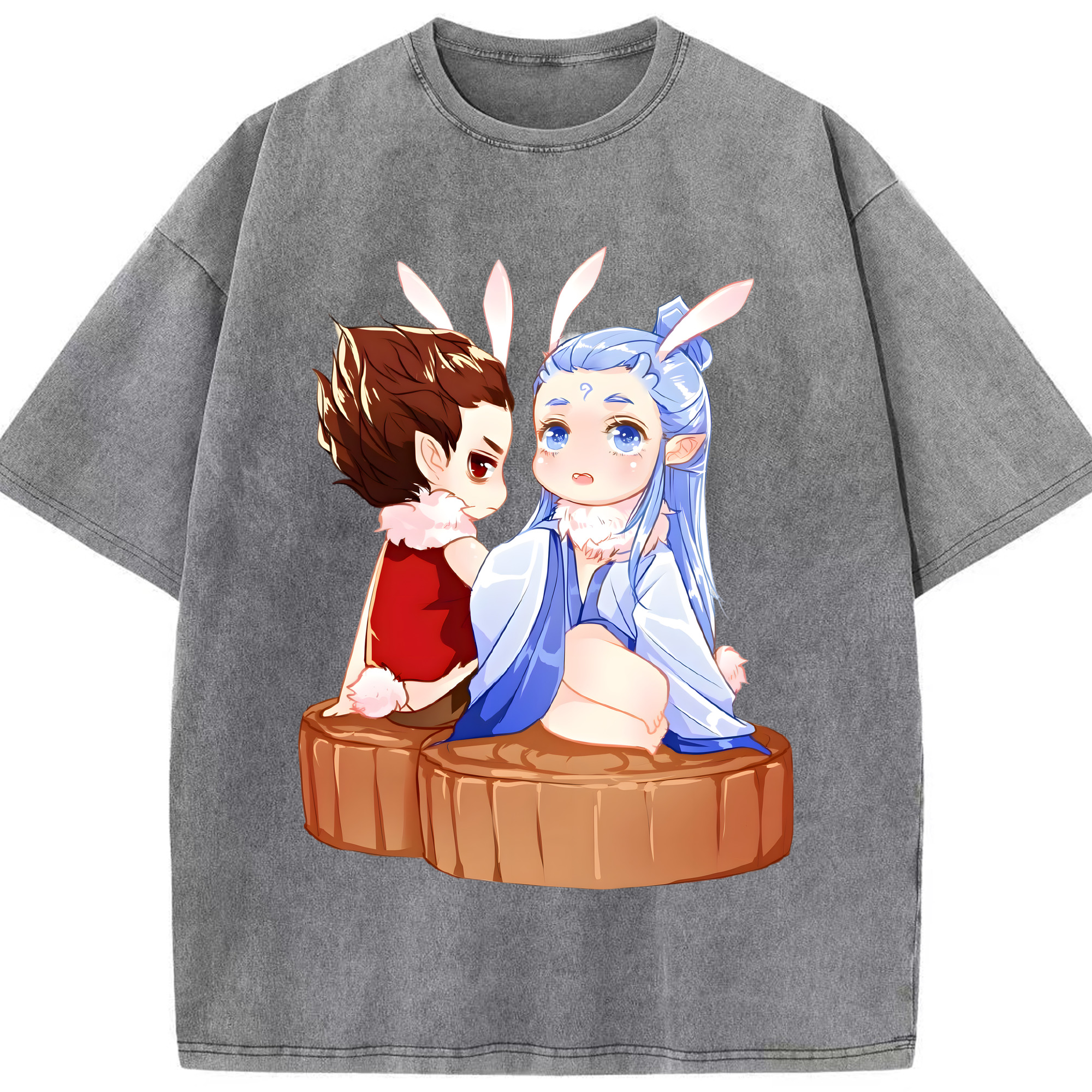 （画像用） Ne Zha 2 ナタ 魔童の大暴れ 綿100% ヴィンテージ風 半袖Tシャツ（フロントプリント）