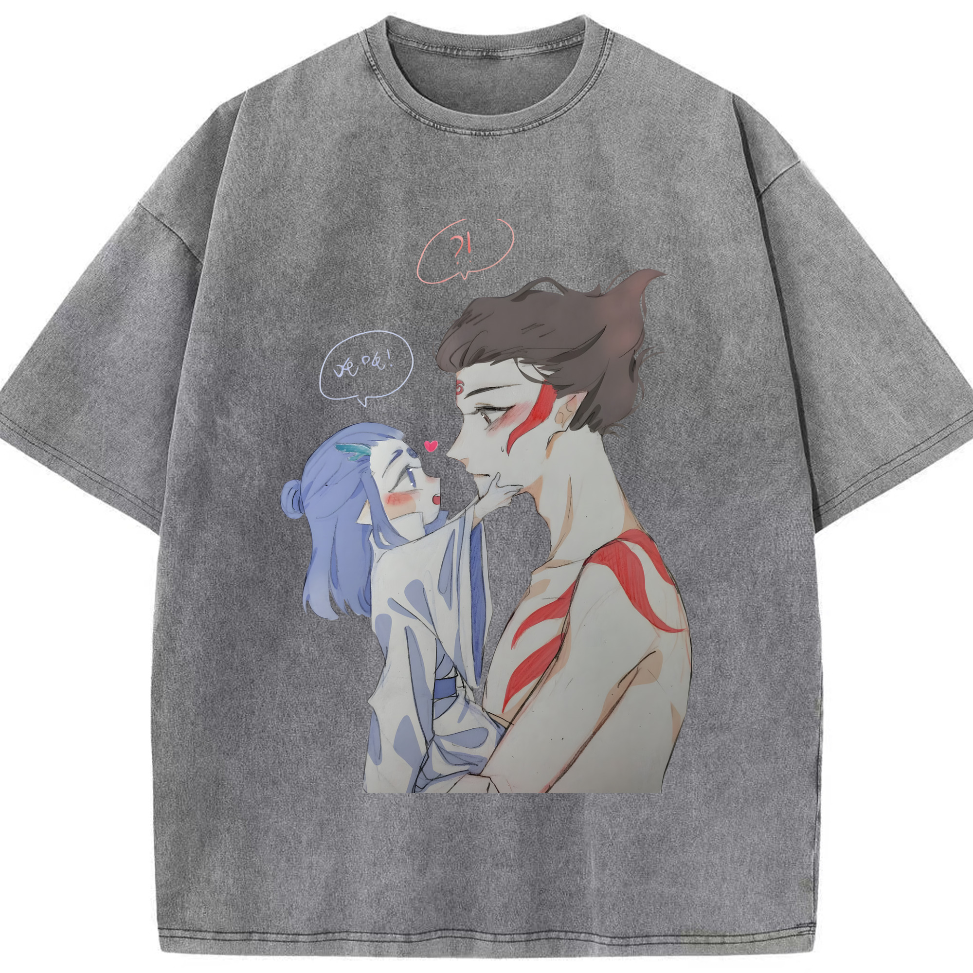 （画像用） Ne Zha 2 ナタ 魔童の大暴れ 綿100% ヴィンテージ風 半袖Tシャツ（フロントプリント）