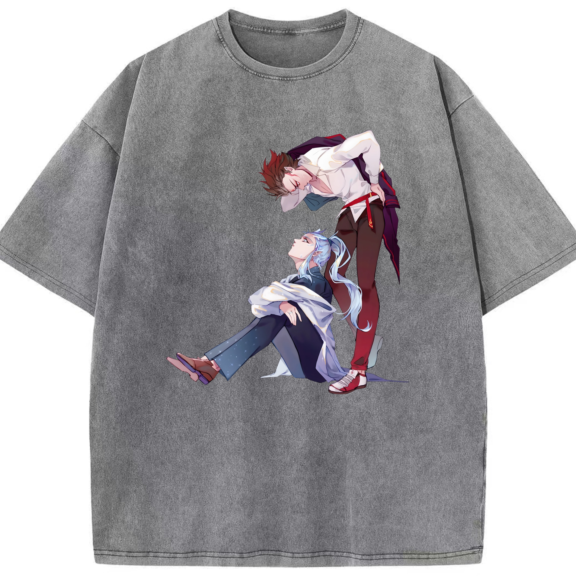 （画像用） Ne Zha 2 ナタ 魔童の大暴れ 綿100% ヴィンテージ風 半袖Tシャツ（フロントプリント）