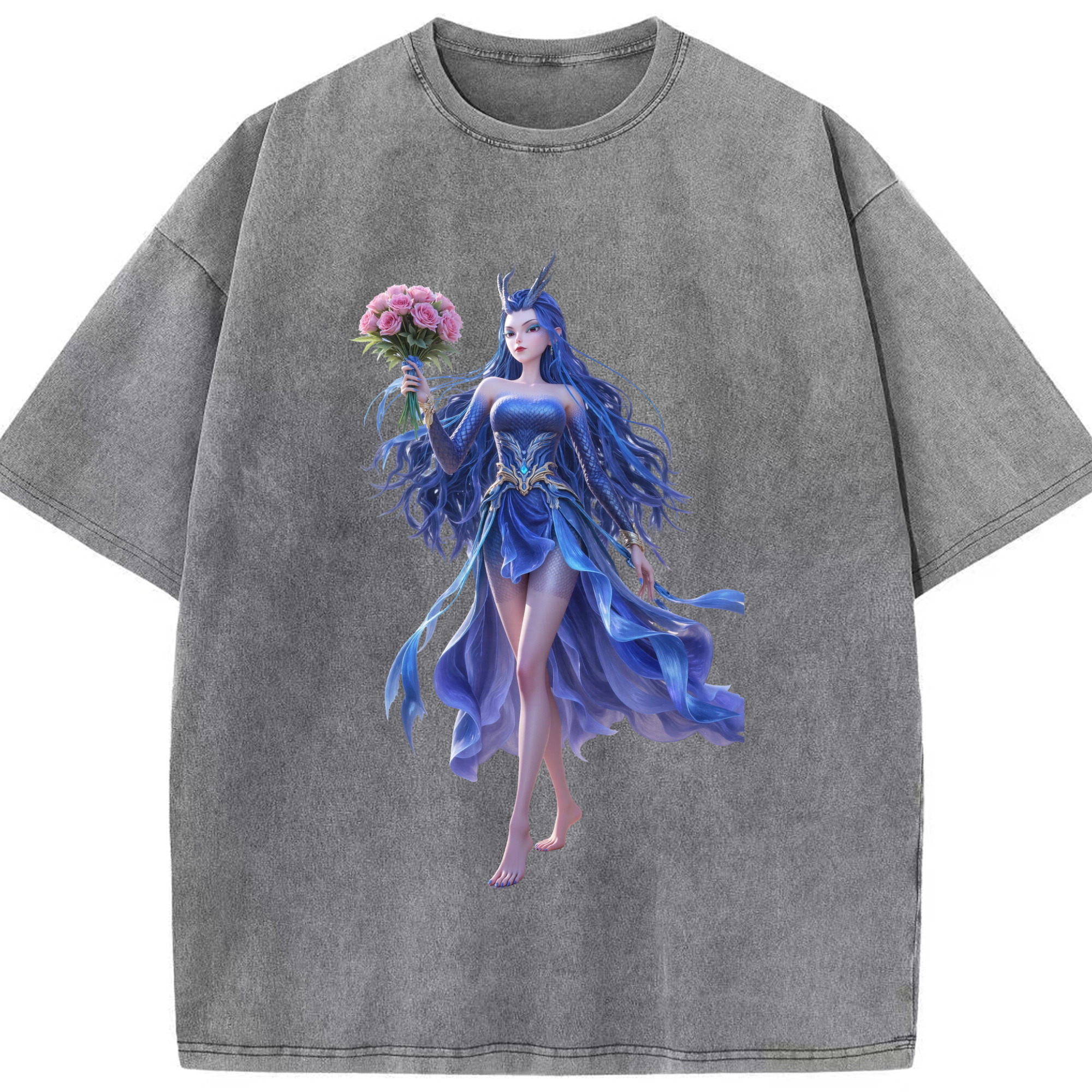 （画像用） Ne Zha 2 ナタ 魔童の大暴れ 綿100% ヴィンテージ風 半袖Tシャツ（フロントプリント）
