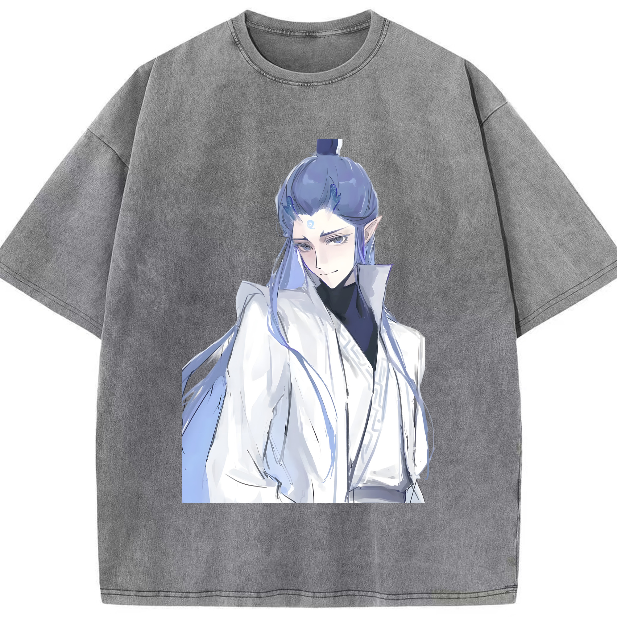 （画像用） Ne Zha 2 ナタ 魔童の大暴れ 綿100% ヴィンテージ風 半袖Tシャツ（フロントプリント）