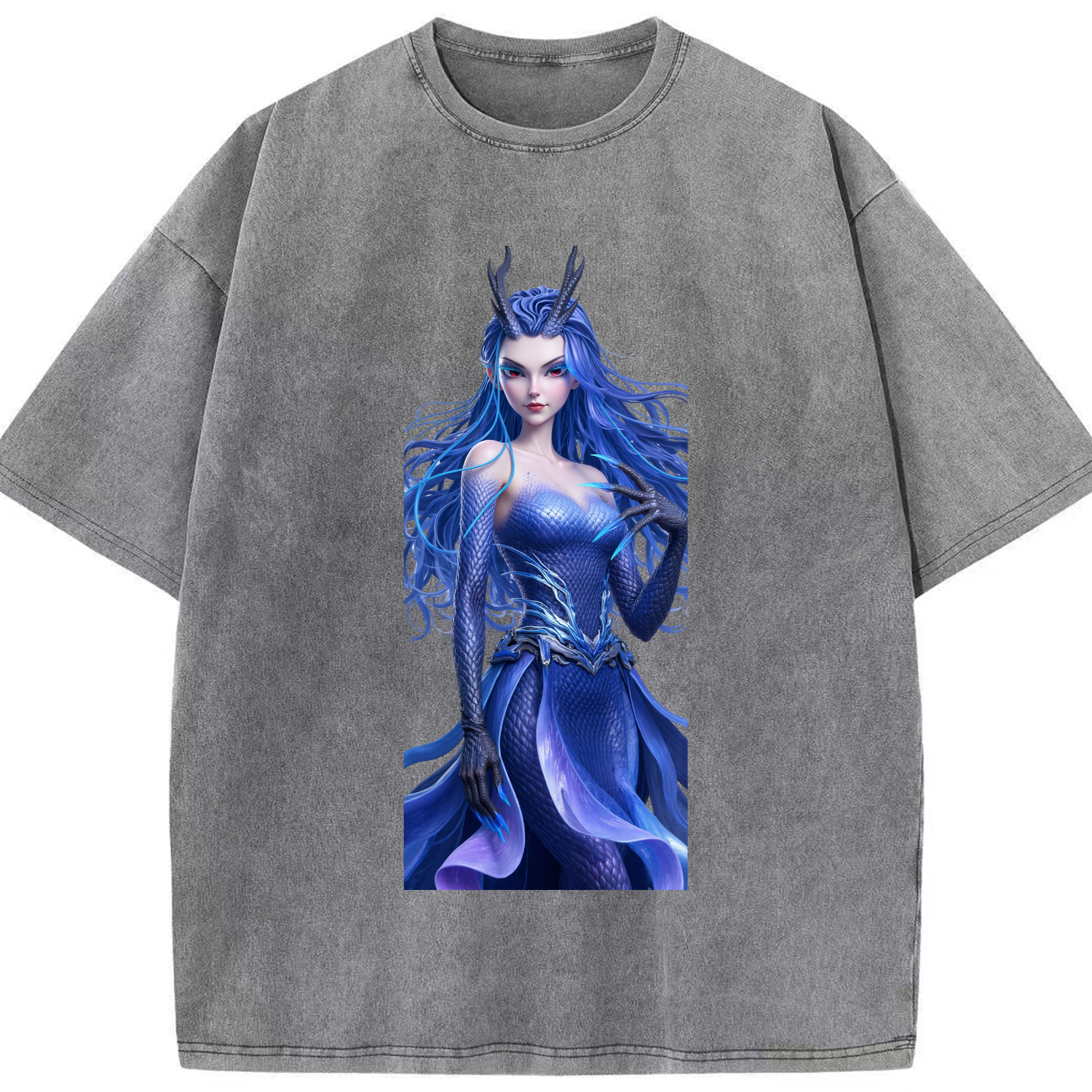 （画像用） Ne Zha 2 ナタ 魔童の大暴れ 綿100% ヴィンテージ風 半袖Tシャツ（フロントプリント）
