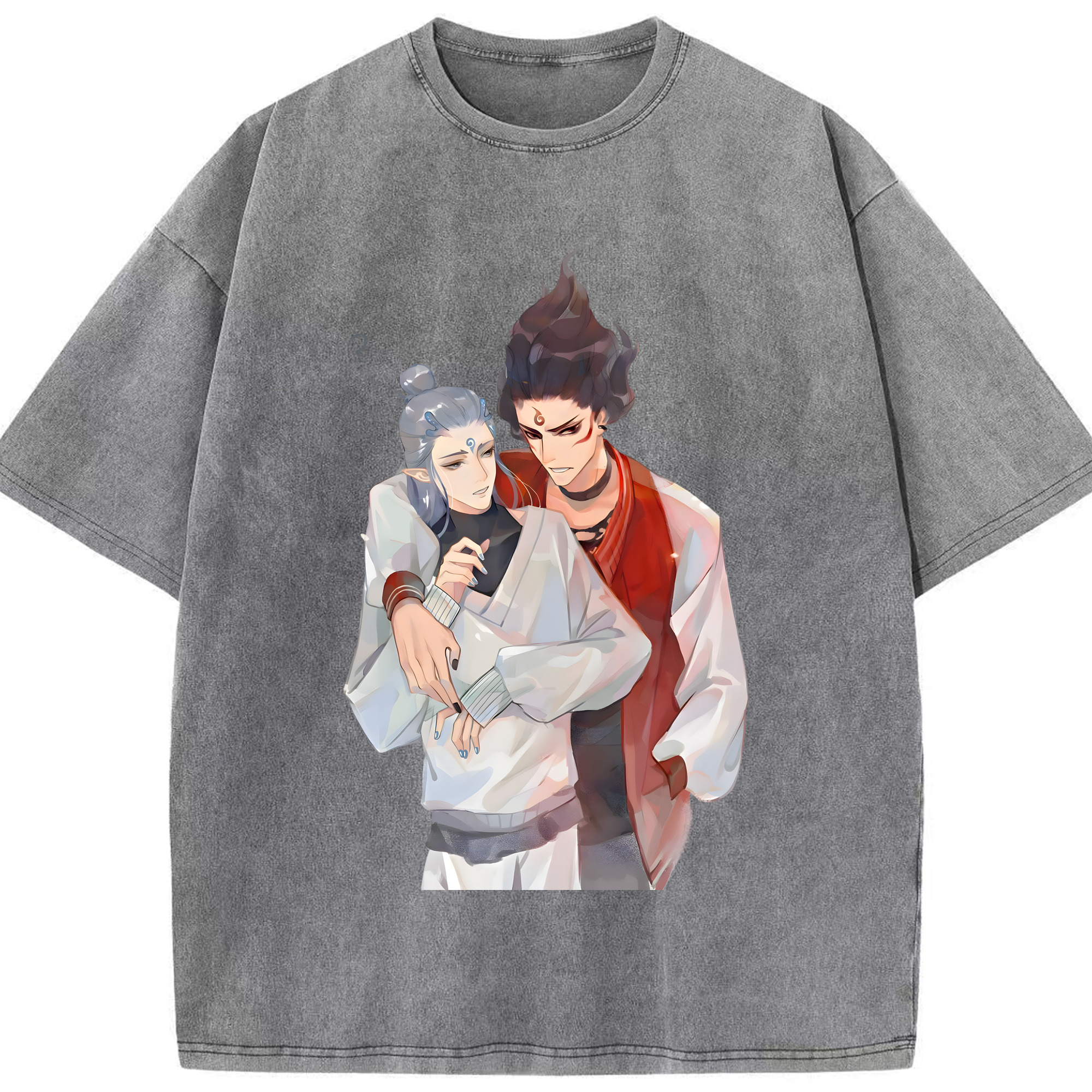 （画像用） Ne Zha 2 ナタ 魔童の大暴れ 綿100% ヴィンテージ風 半袖Tシャツ（フロントプリント）
