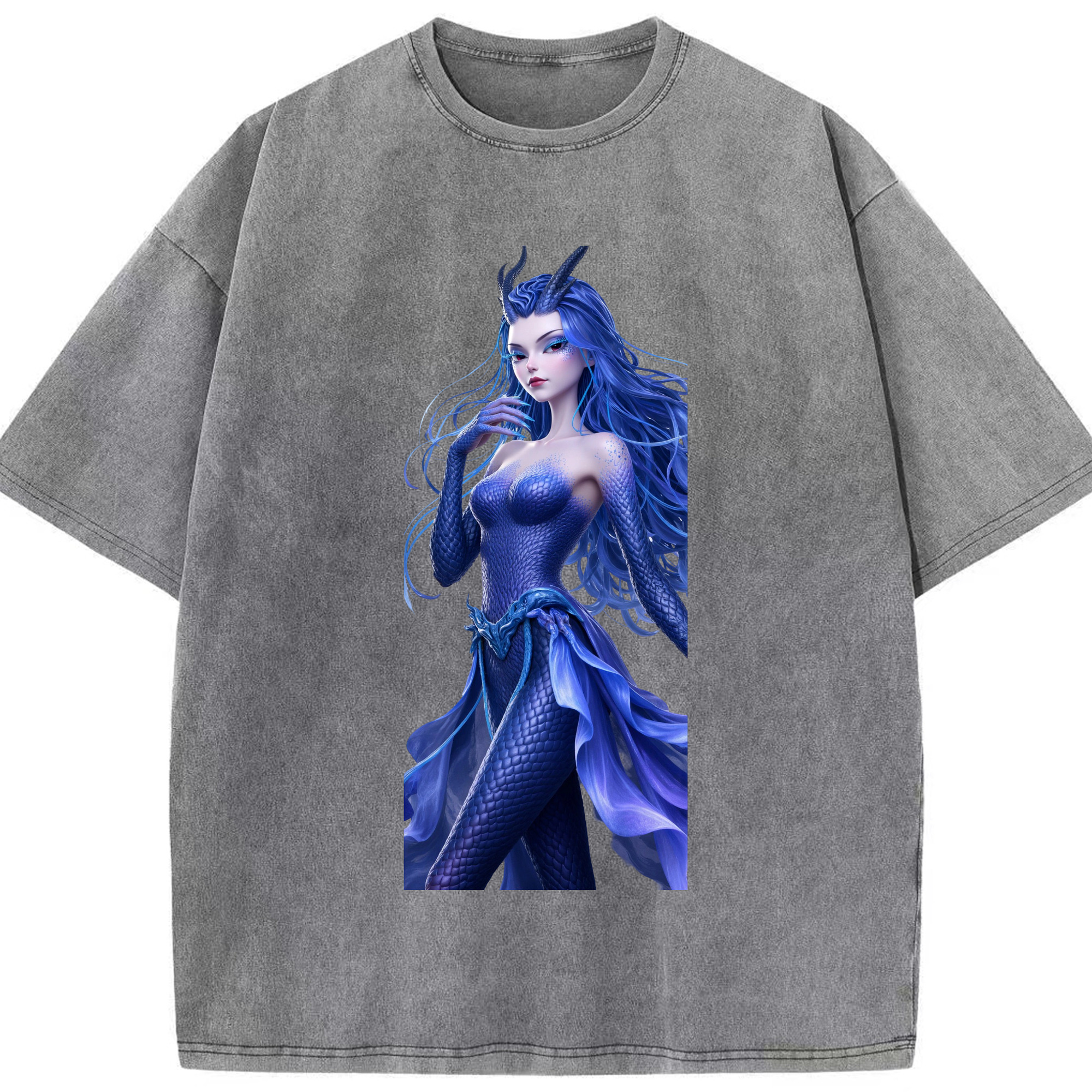 （画像用） Ne Zha 2 ナタ 魔童の大暴れ 綿100% ヴィンテージ風 半袖Tシャツ（フロントプリント）