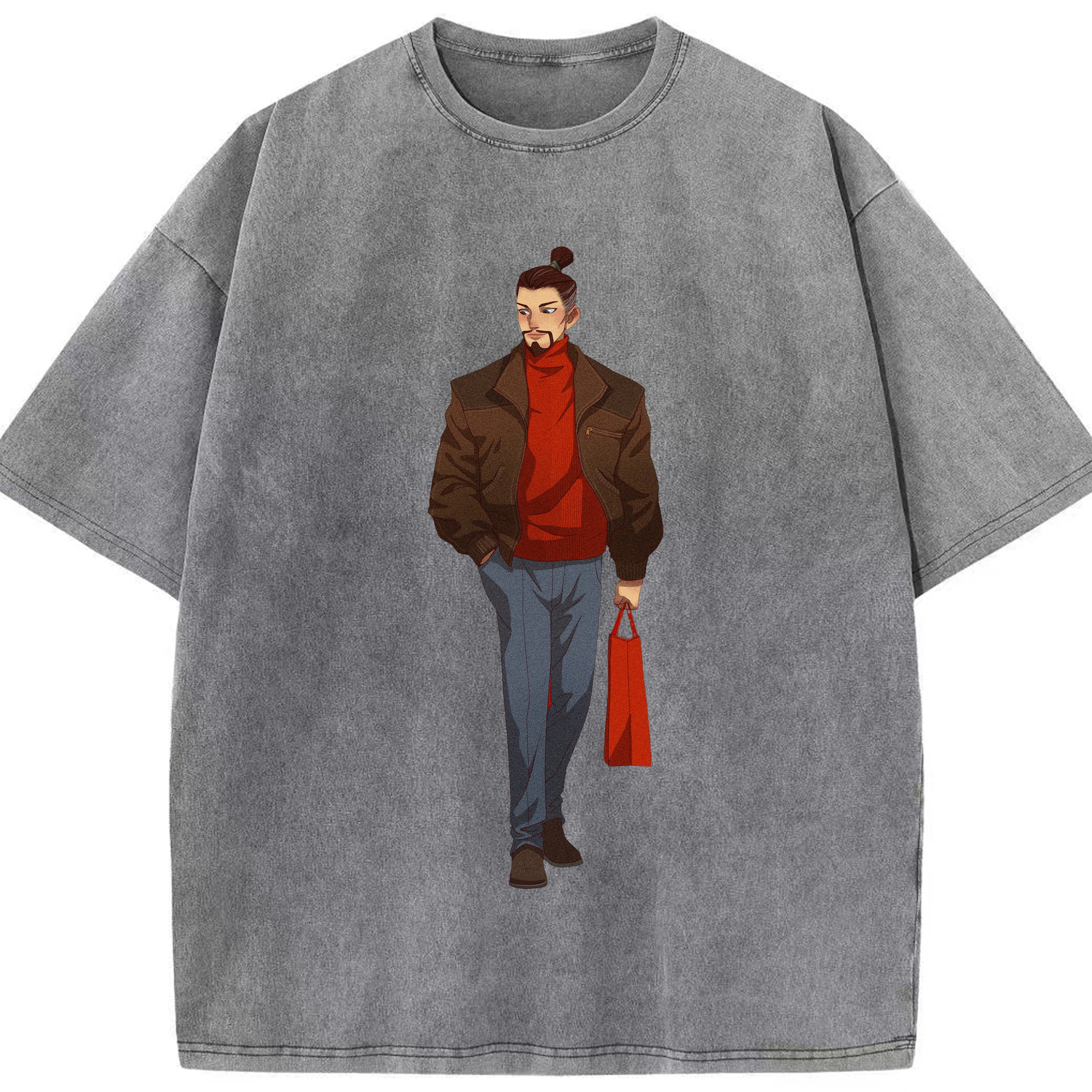 （画像用） Ne Zha 2 ナタ 魔童の大暴れ 綿100% ヴィンテージ風 半袖Tシャツ（フロントプリント）