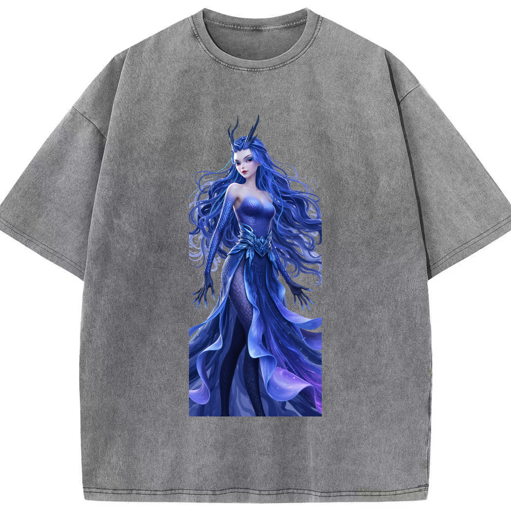 （画像用） Ne Zha 2 ナタ 魔童の大暴れ 綿100% ヴィンテージ風 半袖Tシャツ（フロントプリント）