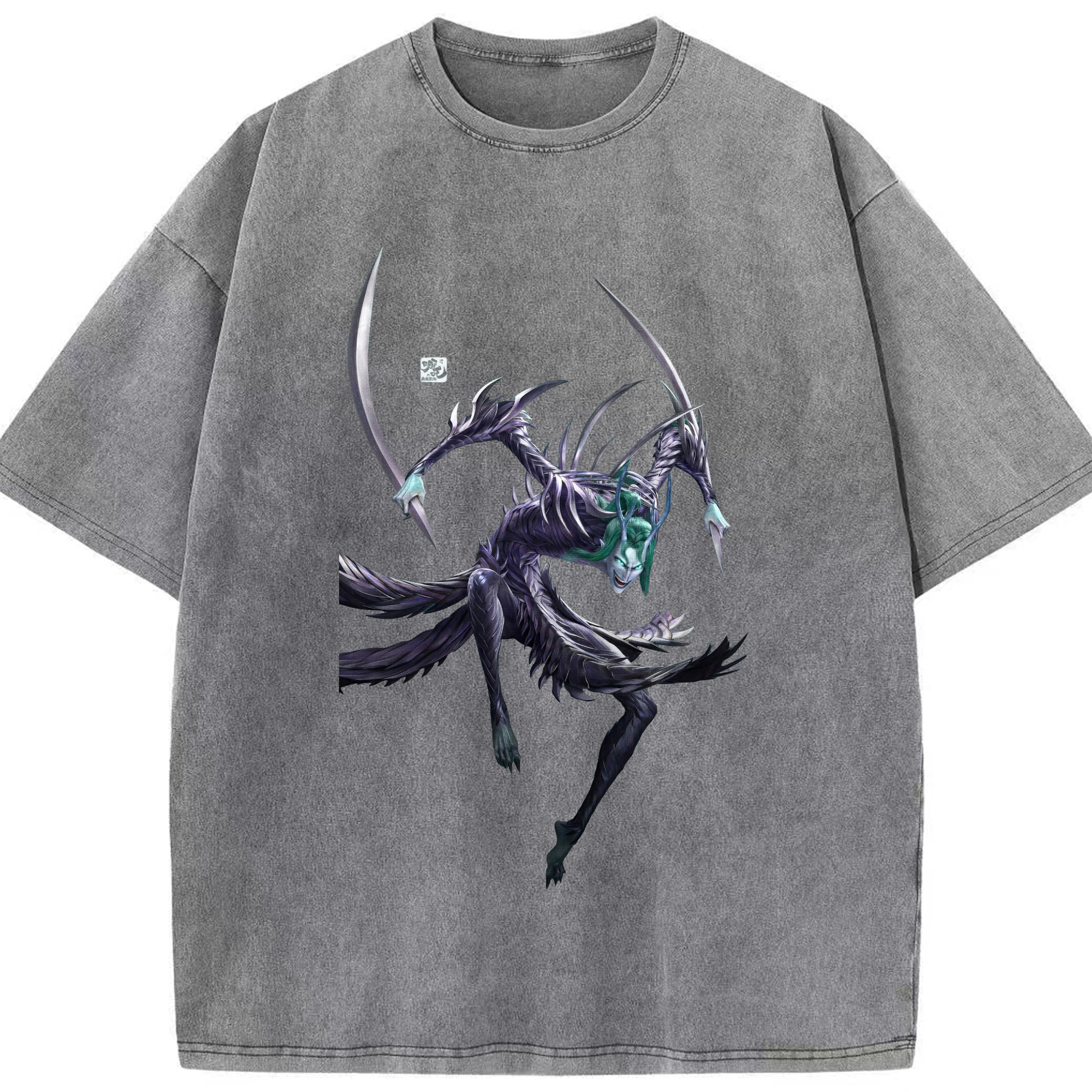 （画像用） Ne Zha 2 ナタ 魔童の大暴れ 綿100% ヴィンテージ風 半袖Tシャツ（フロントプリント）