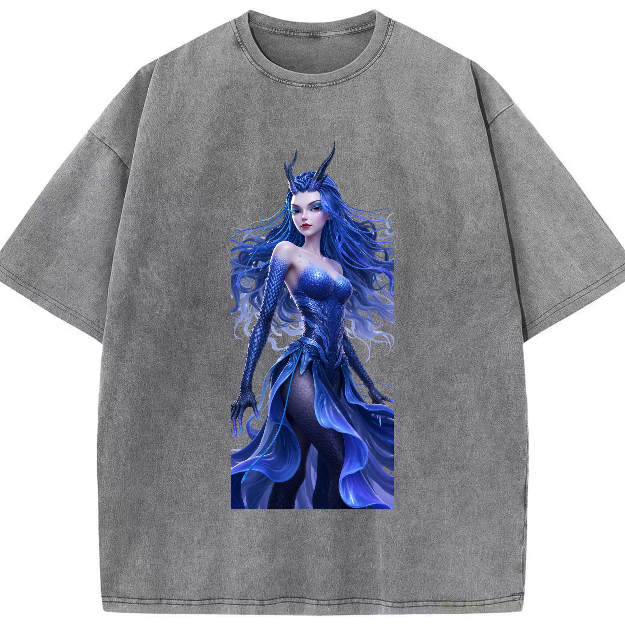 （画像用） Ne Zha 2 ナタ 魔童の大暴れ 綿100% ヴィンテージ風 半袖Tシャツ（フロントプリント）