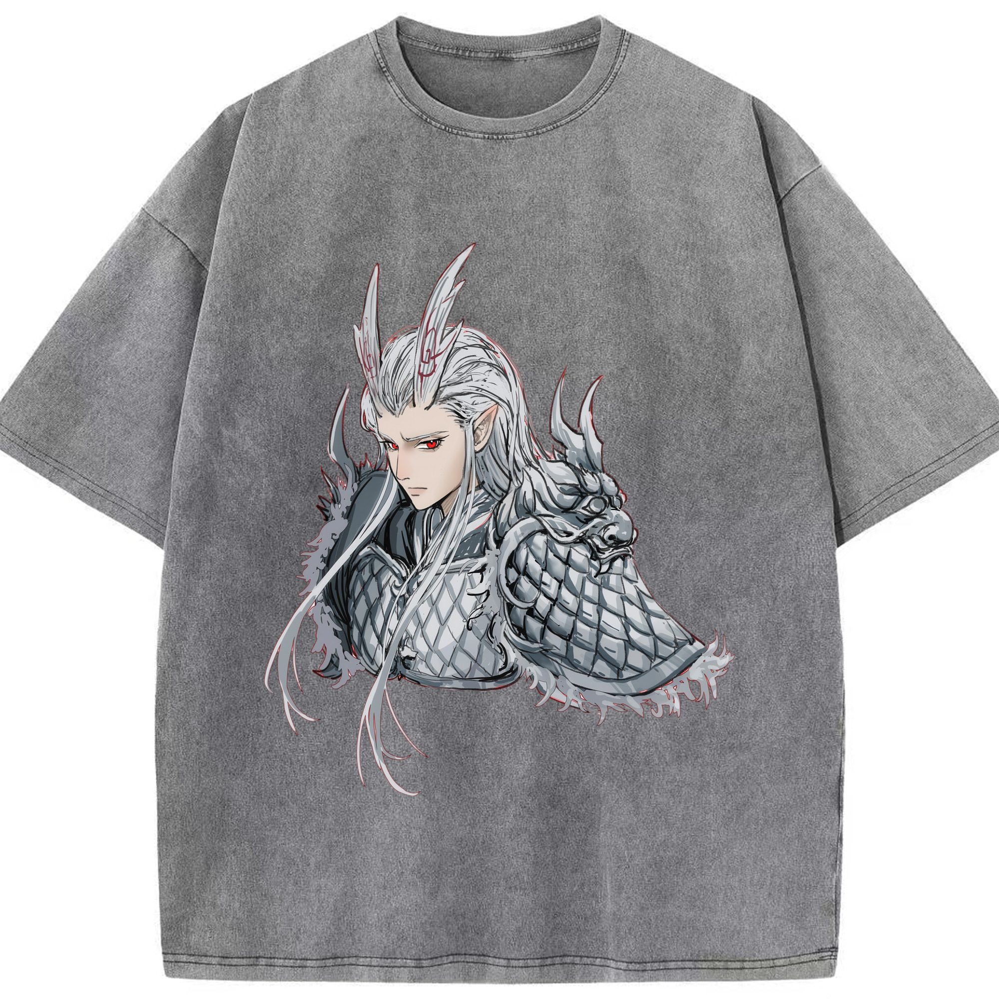 （画像用） Ne Zha 2 ナタ 魔童の大暴れ 綿100% ヴィンテージ風 半袖Tシャツ（フロントプリント）