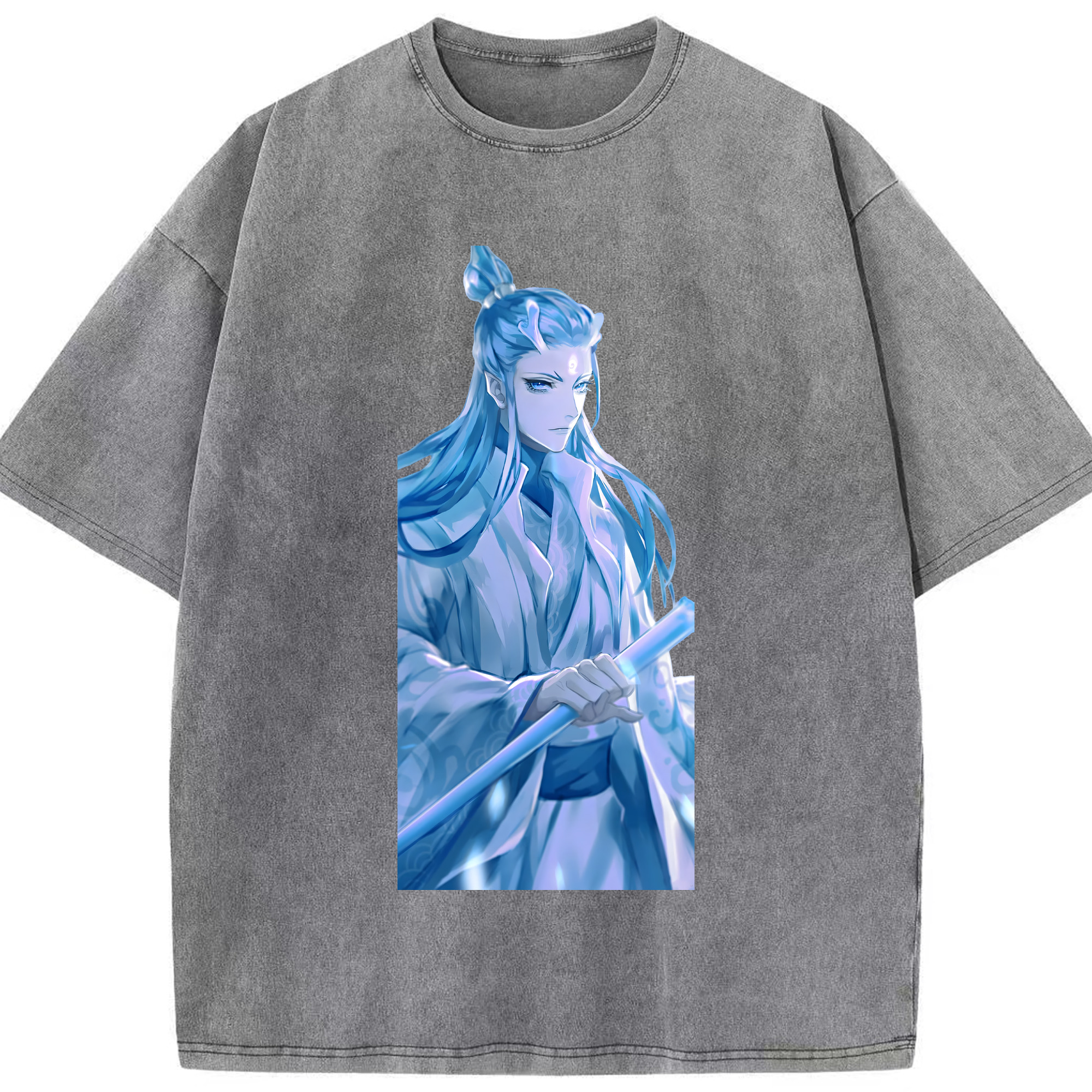 （画像用） Ne Zha 2 ナタ 魔童の大暴れ 綿100% ヴィンテージ風 半袖Tシャツ（フロントプリント）