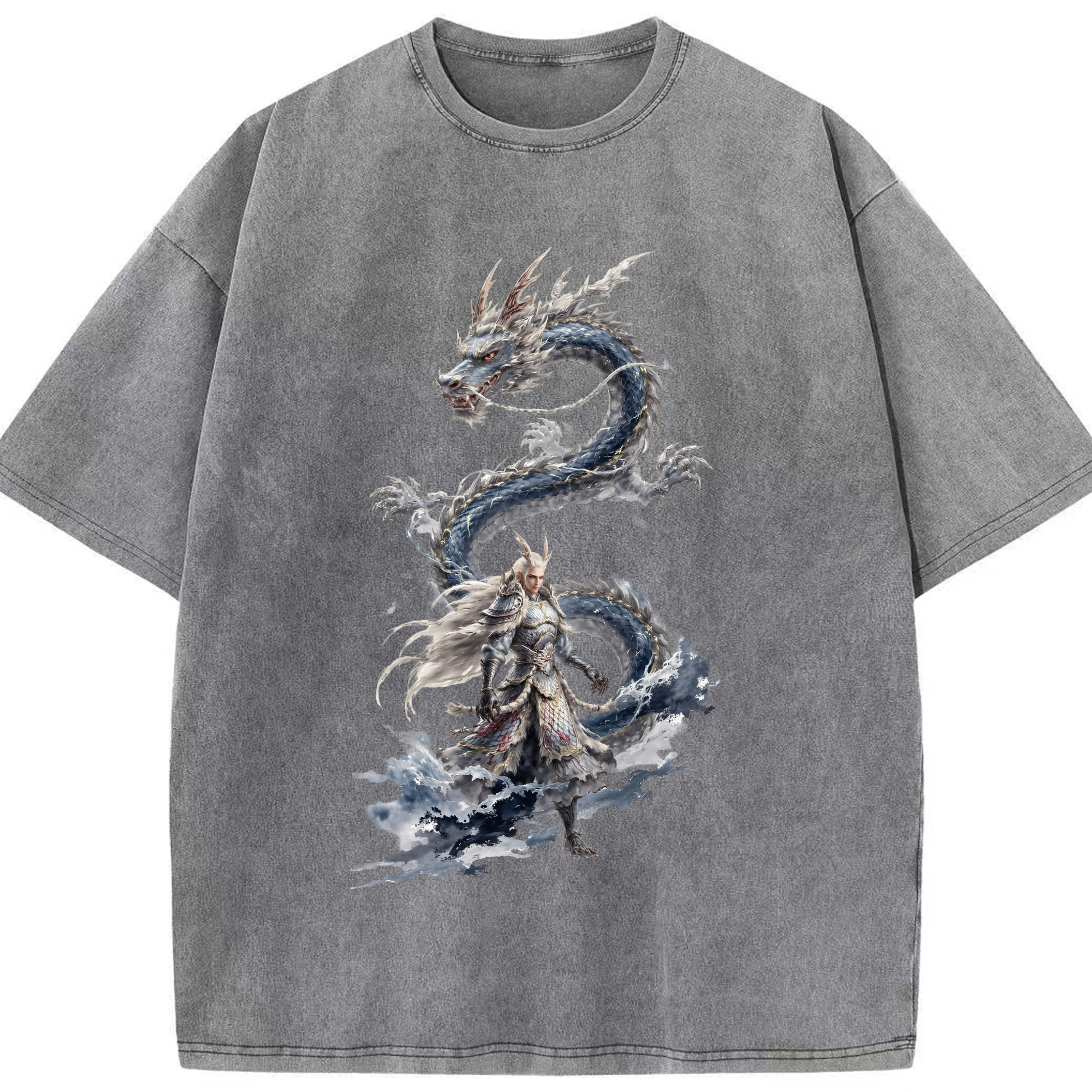 （画像用） Ne Zha 2 ナタ 魔童の大暴れ 綿100% ヴィンテージ風 半袖Tシャツ（フロントプリント）