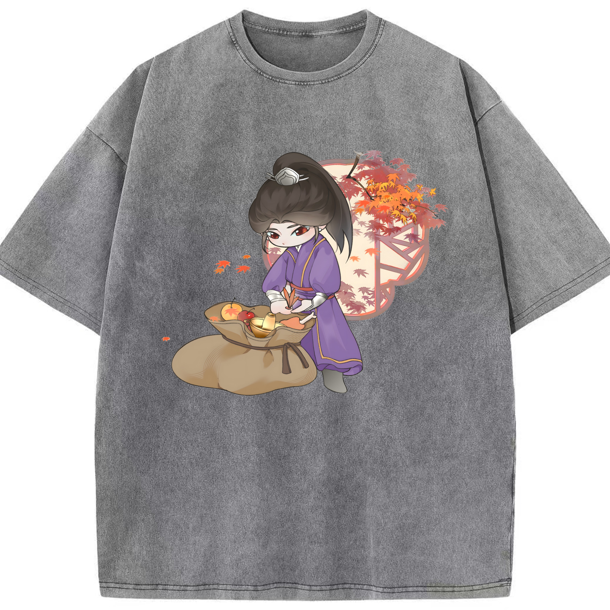（画像用） Ne Zha 2 ナタ 魔童の大暴れ 綿100% ヴィンテージ風 半袖Tシャツ（フロントプリント）