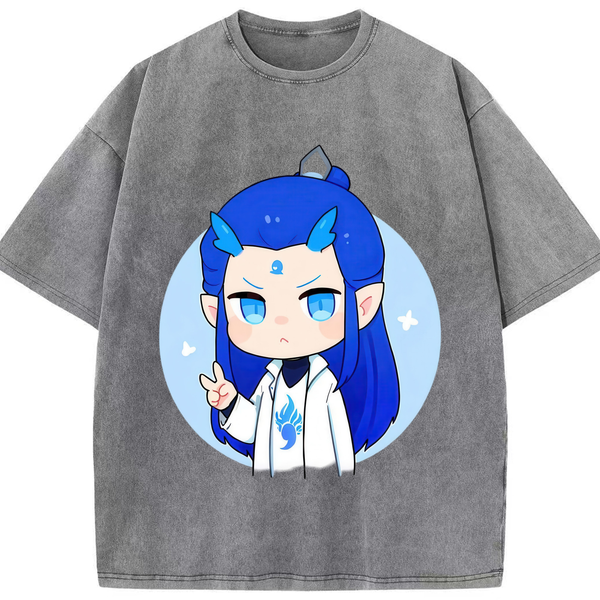 （画像用） Ne Zha 2 ナタ 魔童の大暴れ 綿100% ヴィンテージ風 半袖Tシャツ（フロントプリント）