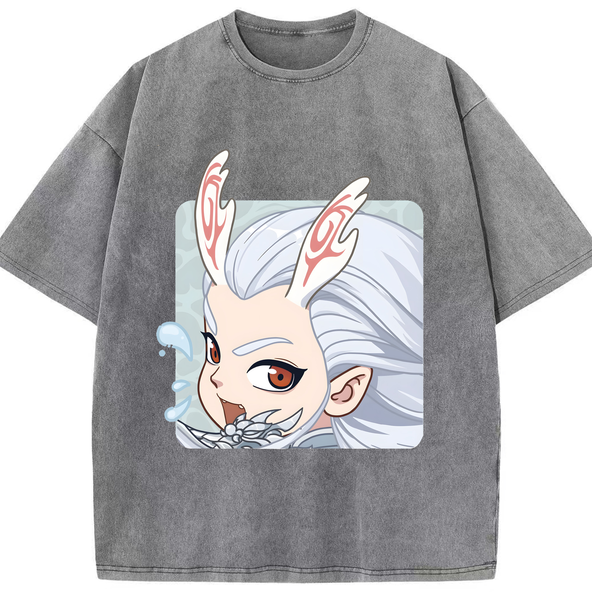（画像用） Ne Zha 2 ナタ 魔童の大暴れ 綿100% ヴィンテージ風 半袖Tシャツ（フロントプリント）