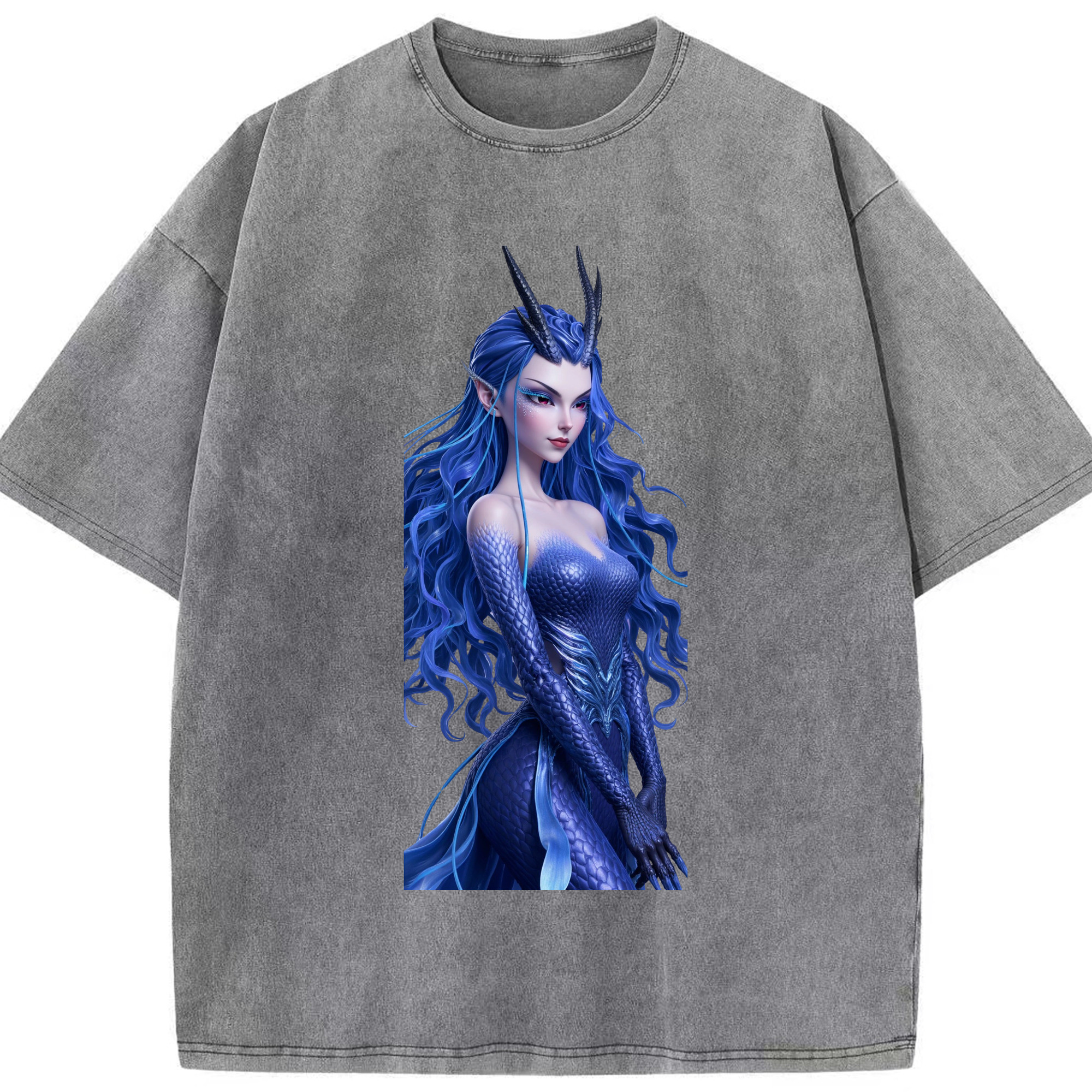 （画像用） Ne Zha 2 ナタ 魔童の大暴れ 綿100% ヴィンテージ風 半袖Tシャツ（フロントプリント）