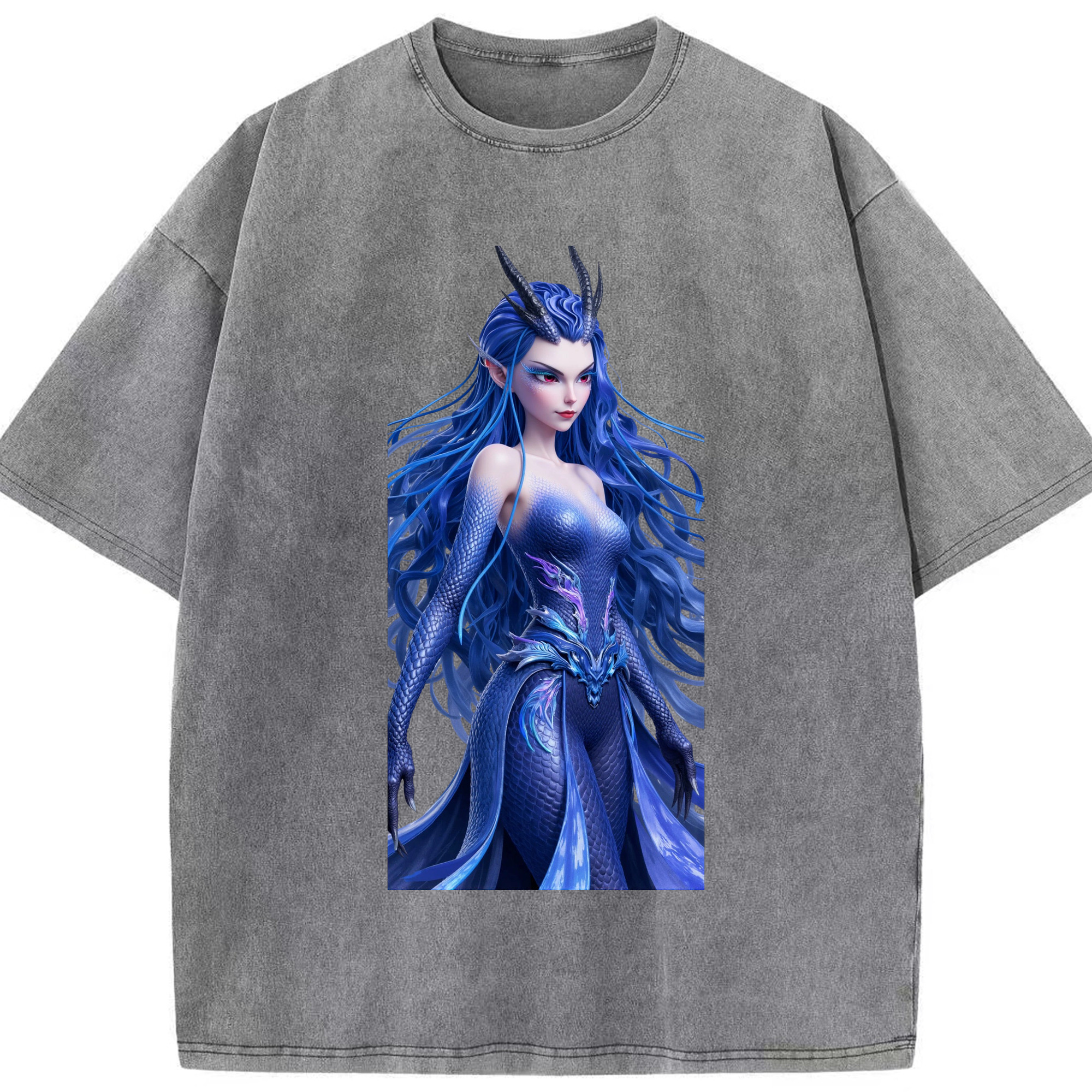（画像用） Ne Zha 2 ナタ 魔童の大暴れ 綿100% ヴィンテージ風 半袖Tシャツ（フロントプリント）