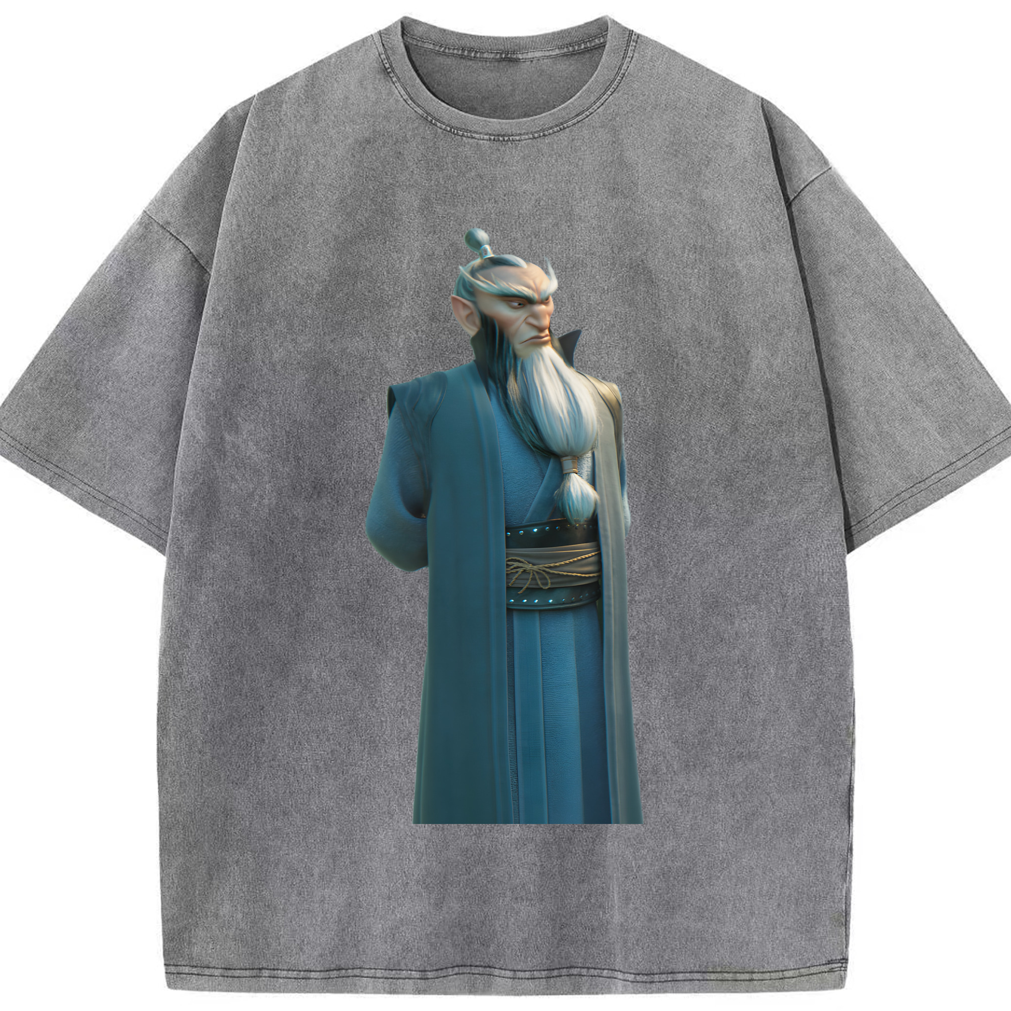 （画像用） Ne Zha 2 ナタ 魔童の大暴れ 綿100% ヴィンテージ風 半袖Tシャツ（フロントプリント）