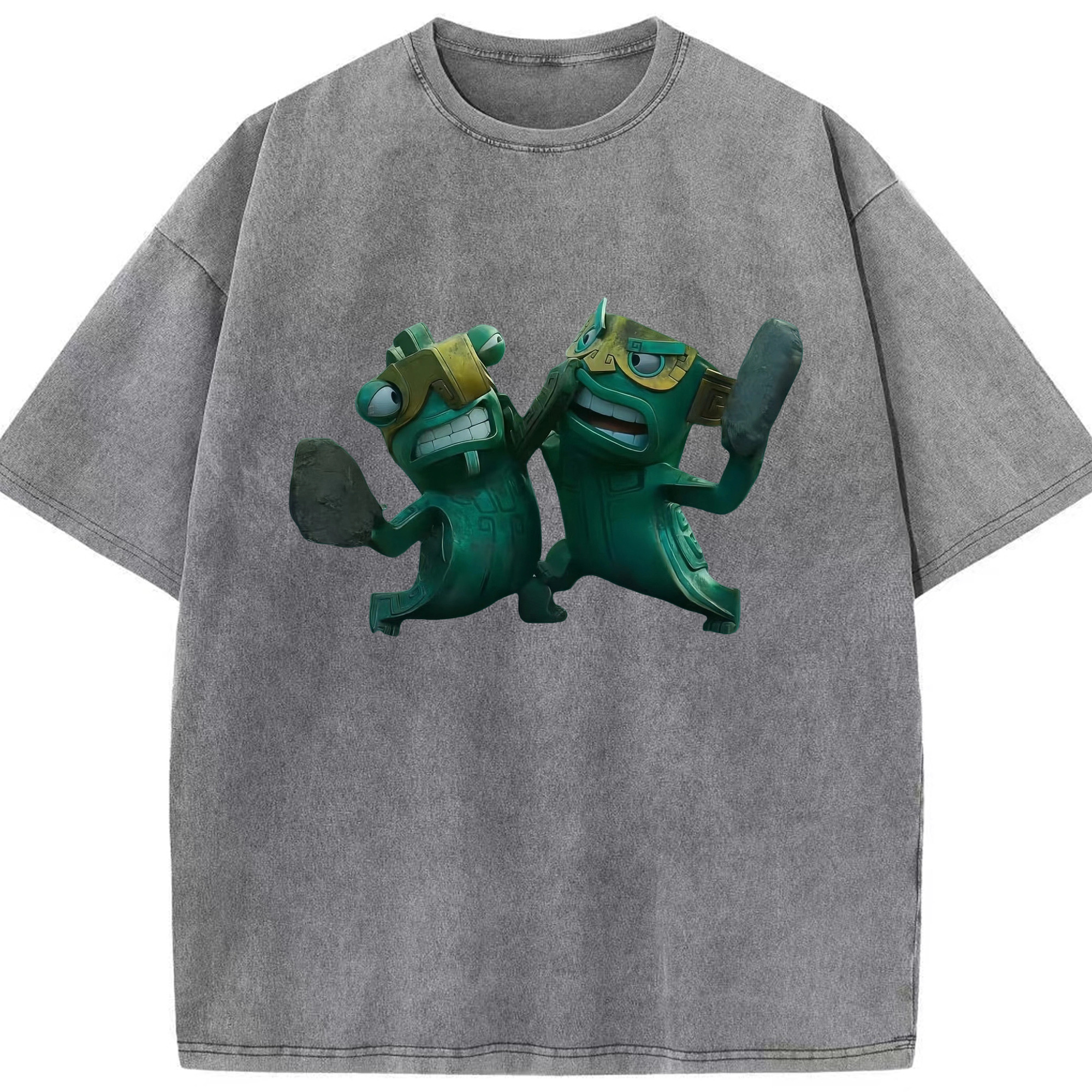 （画像用） Ne Zha 2 ナタ 魔童の大暴れ 綿100% ヴィンテージ風 半袖Tシャツ（フロントプリント）