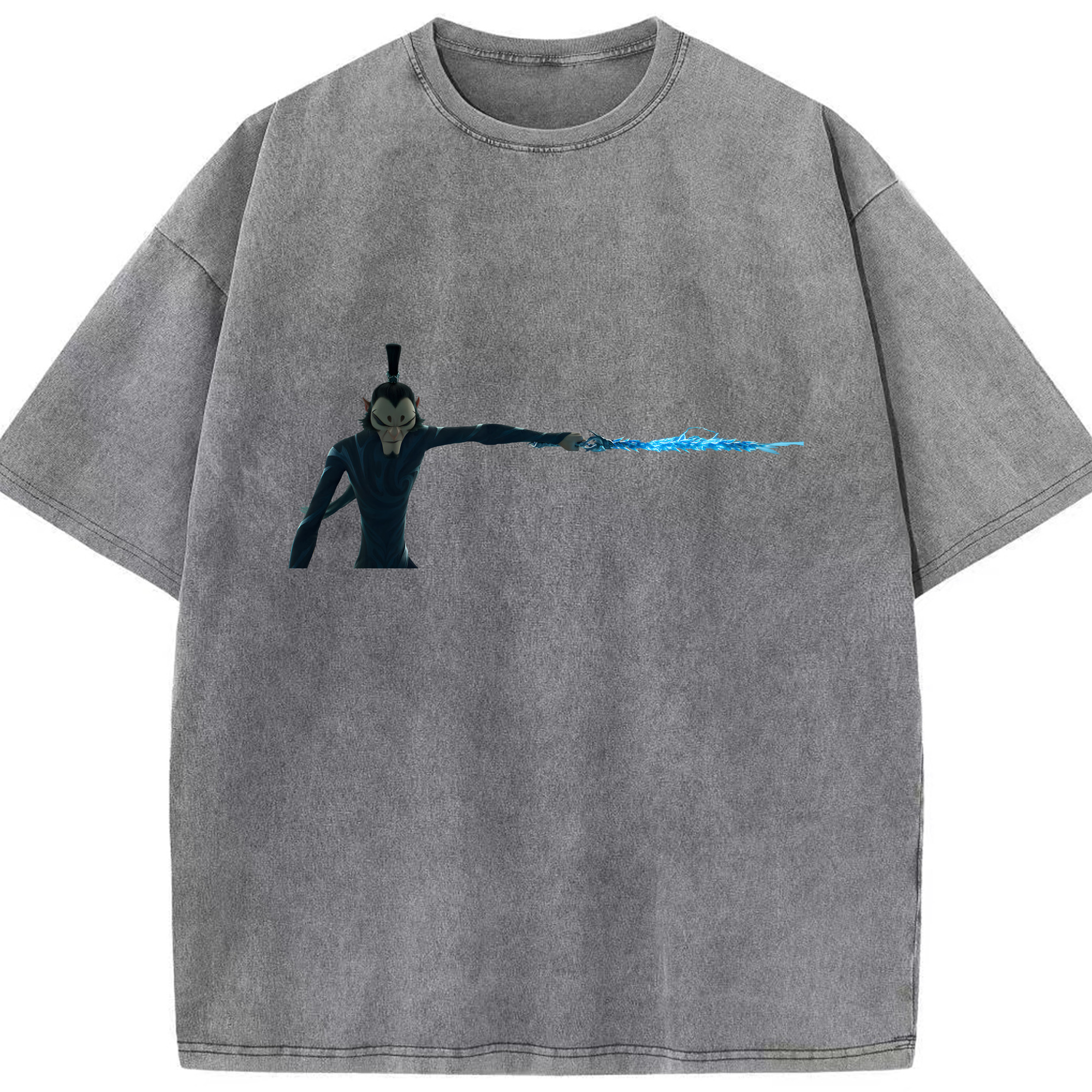 （画像用） Ne Zha 2 ナタ 魔童の大暴れ 綿100% ヴィンテージ風 半袖Tシャツ（フロントプリント）