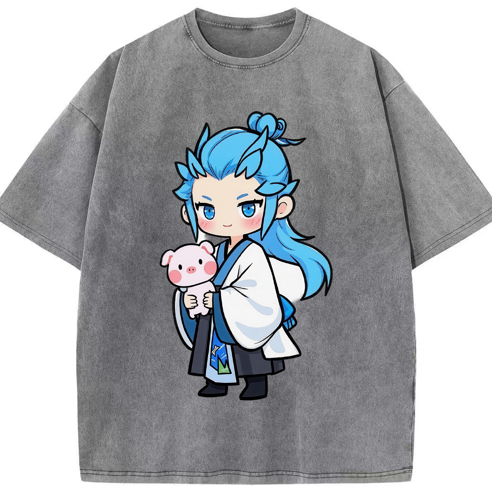 （画像用） Ne Zha 2 ナタ 魔童の大暴れ 綿100% ヴィンテージ風 半袖Tシャツ（フロントプリント）