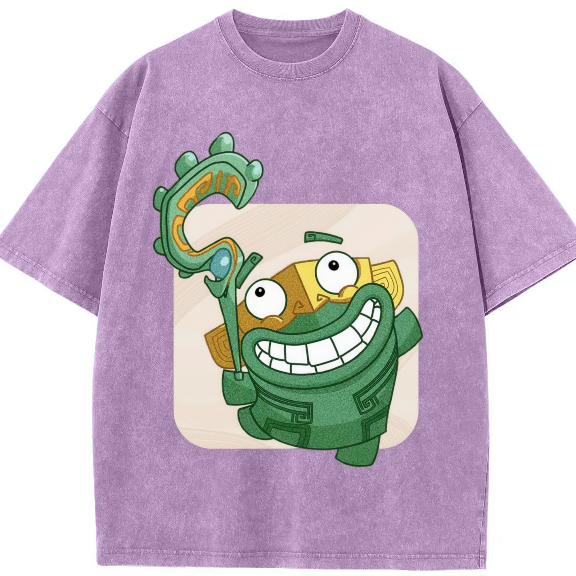 （画像用） Ne Zha 2 ナタ 魔童の大暴れ 綿100% ヴィンテージ風 半袖Tシャツ（フロントプリント）