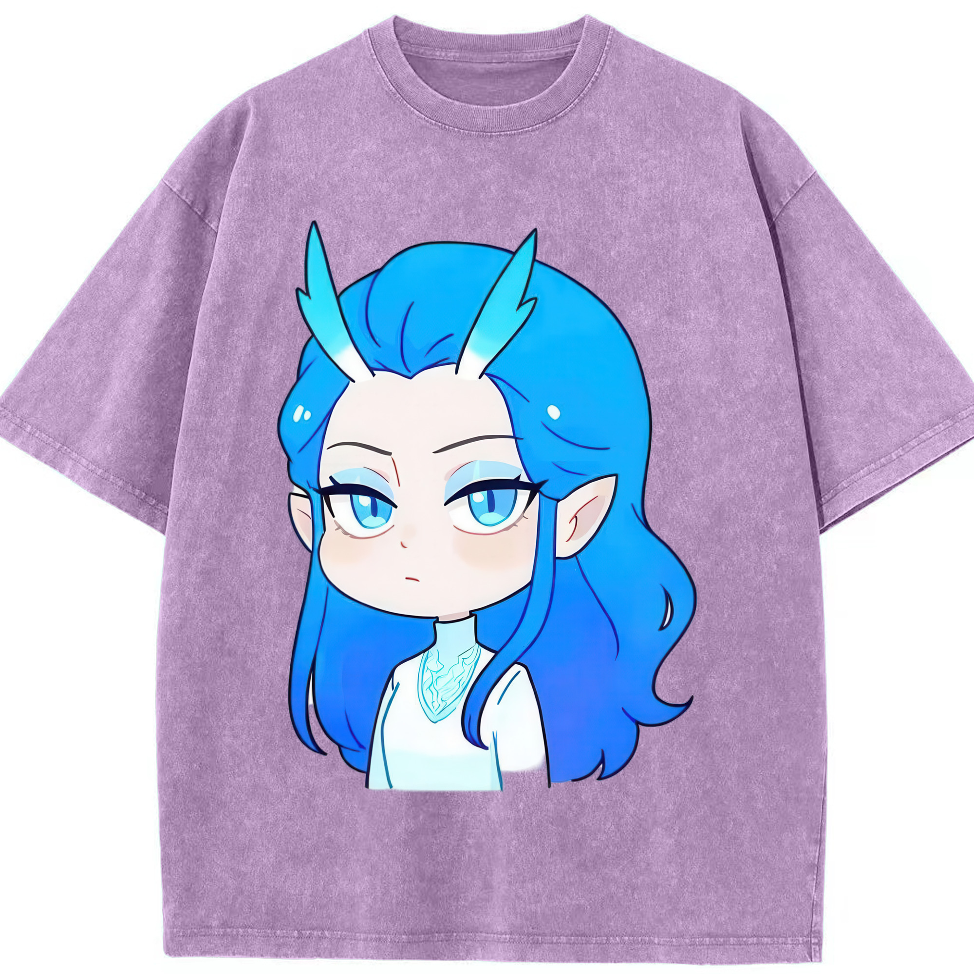 （画像用） Ne Zha 2 ナタ 魔童の大暴れ 綿100% ヴィンテージ風 半袖Tシャツ（フロントプリント）