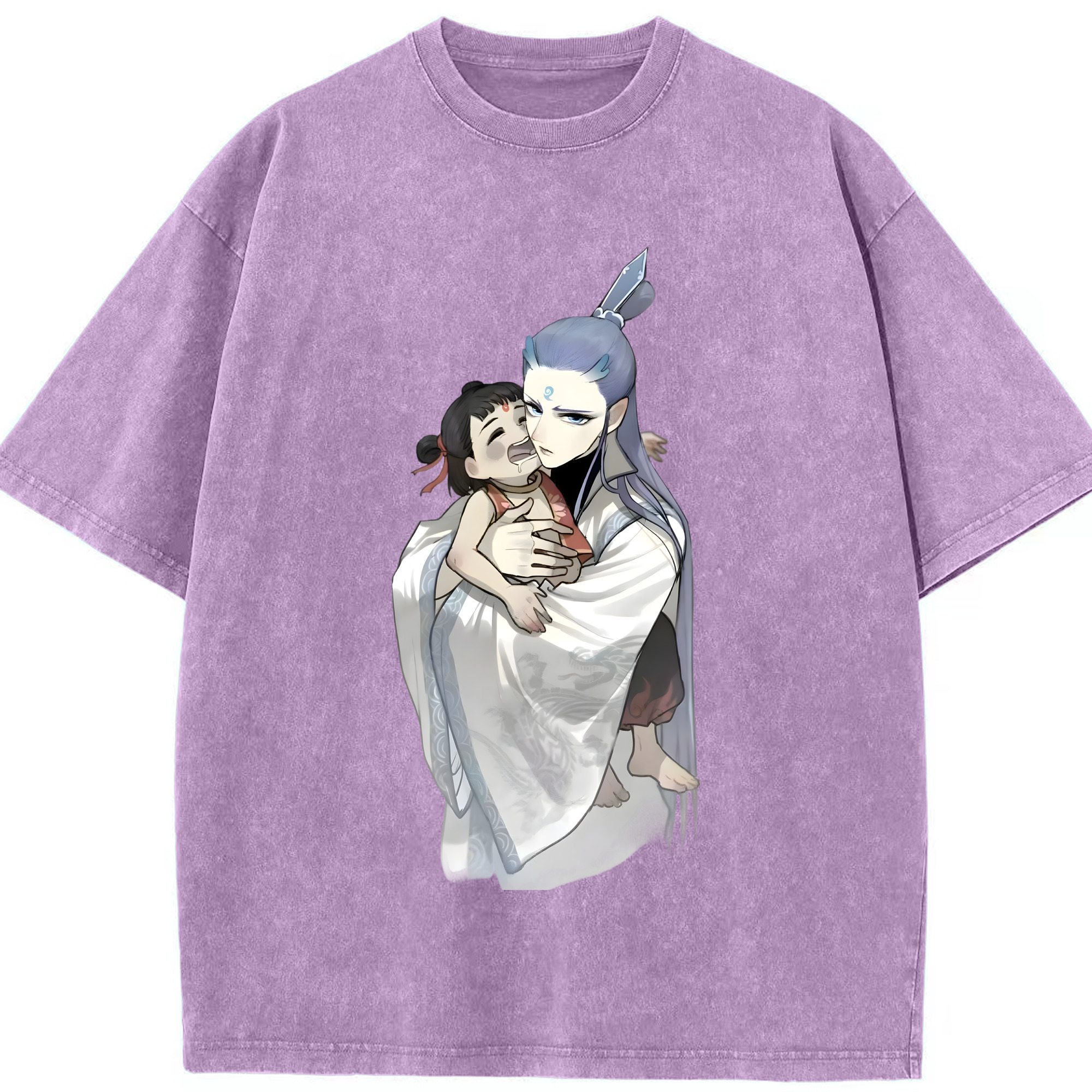 （画像用） Ne Zha 2 ナタ 魔童の大暴れ 綿100% ヴィンテージ風 半袖Tシャツ（フロントプリント）