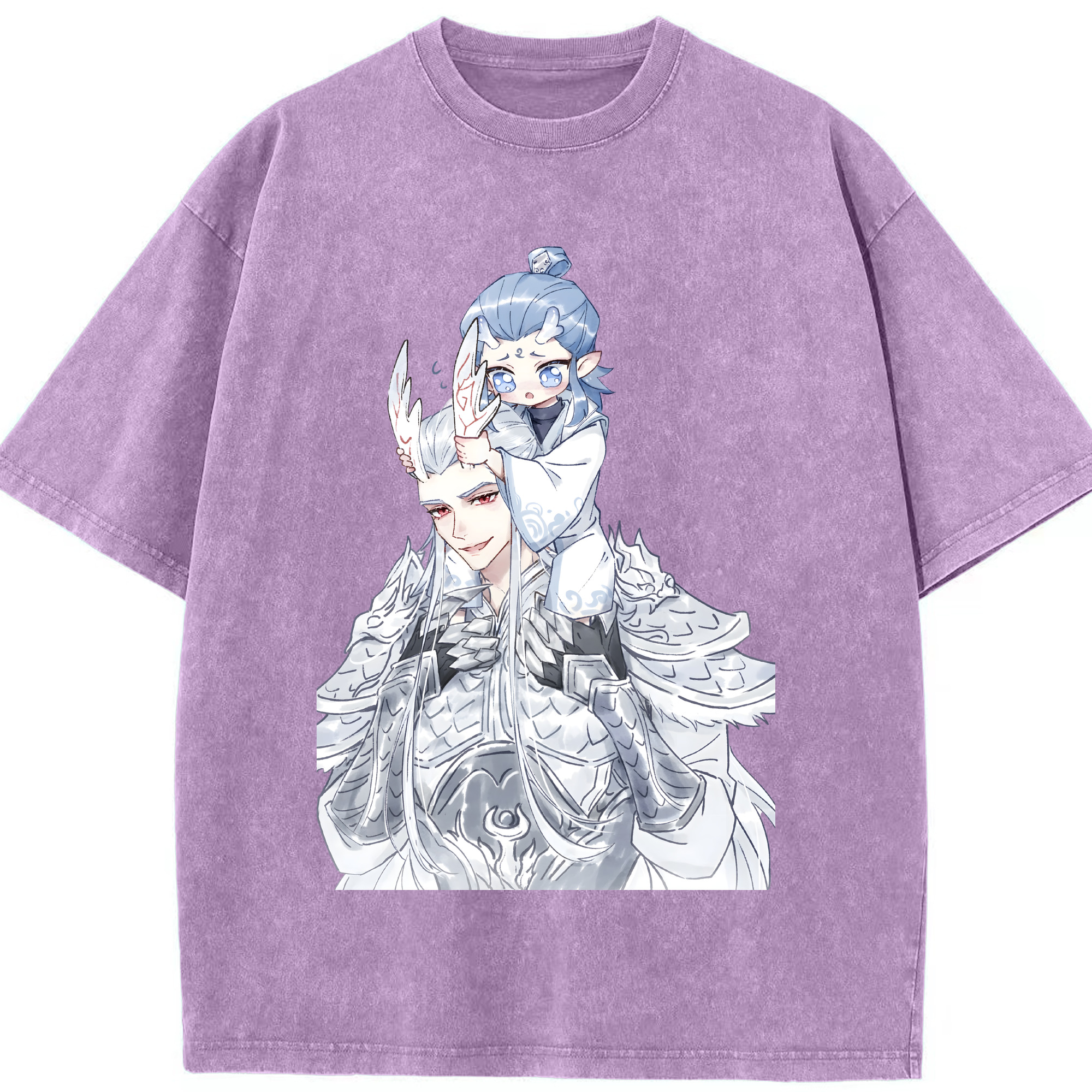 （画像用） Ne Zha 2 ナタ 魔童の大暴れ 綿100% ヴィンテージ風 半袖Tシャツ（フロントプリント）