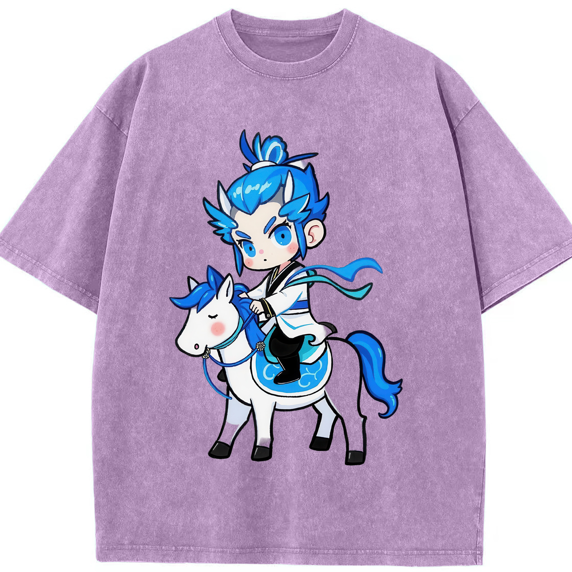 （画像用） Ne Zha 2 ナタ 魔童の大暴れ 綿100% ヴィンテージ風 半袖Tシャツ（フロントプリント）