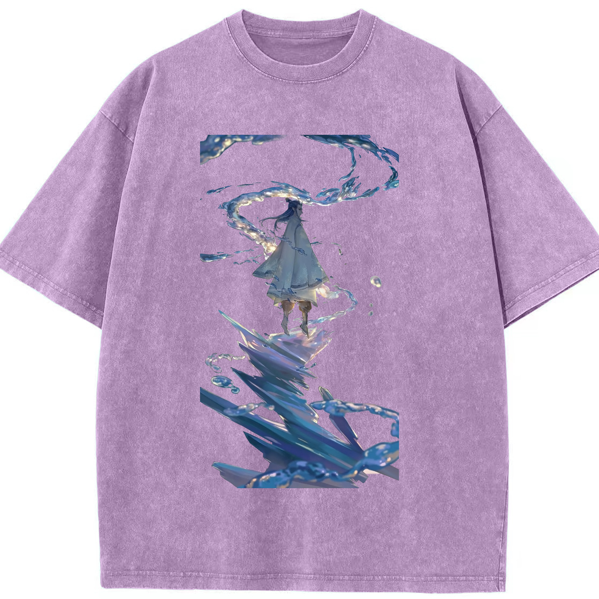 （画像用） Ne Zha 2 ナタ 魔童の大暴れ 綿100% ヴィンテージ風 半袖Tシャツ（フロントプリント）