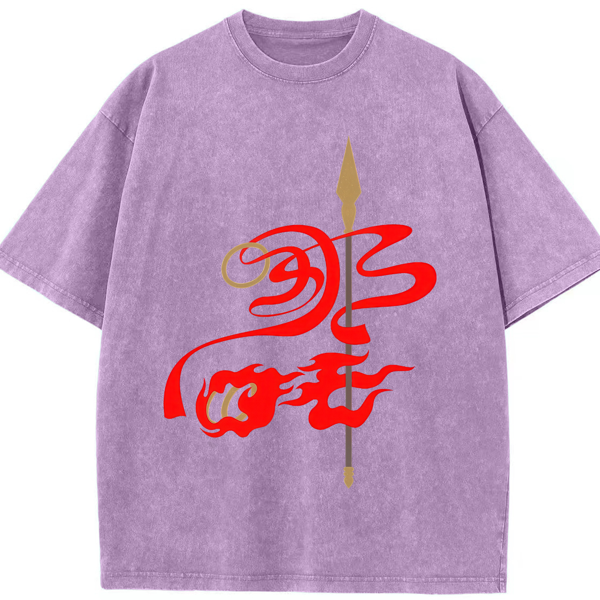 （画像用） Ne Zha 2 ナタ 魔童の大暴れ 綿100% ヴィンテージ風 半袖Tシャツ（フロントプリント）