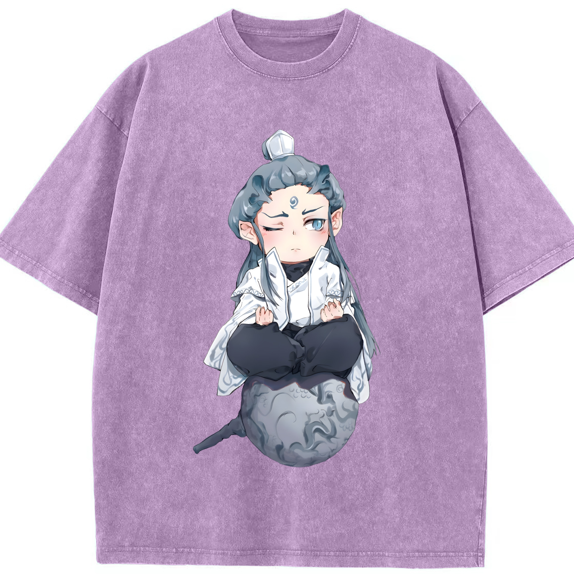 （画像用） Ne Zha 2 ナタ 魔童の大暴れ 綿100% ヴィンテージ風 半袖Tシャツ（フロントプリント）