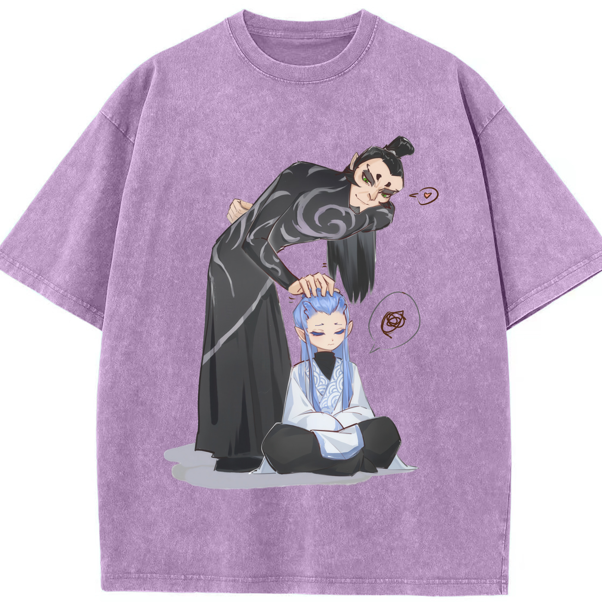 （画像用） Ne Zha 2 ナタ 魔童の大暴れ 綿100% ヴィンテージ風 半袖Tシャツ（フロントプリント）