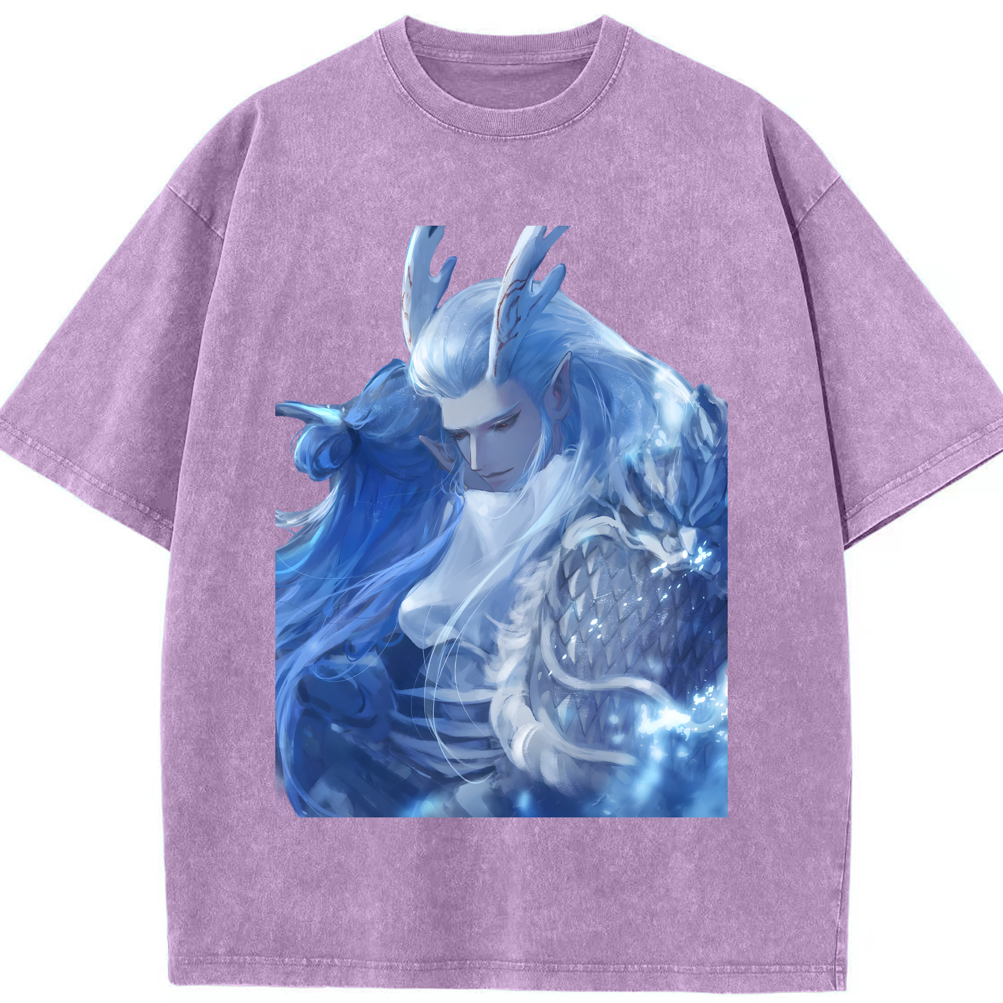 （画像用） Ne Zha 2 ナタ 魔童の大暴れ 綿100% ヴィンテージ風 半袖Tシャツ（フロントプリント）