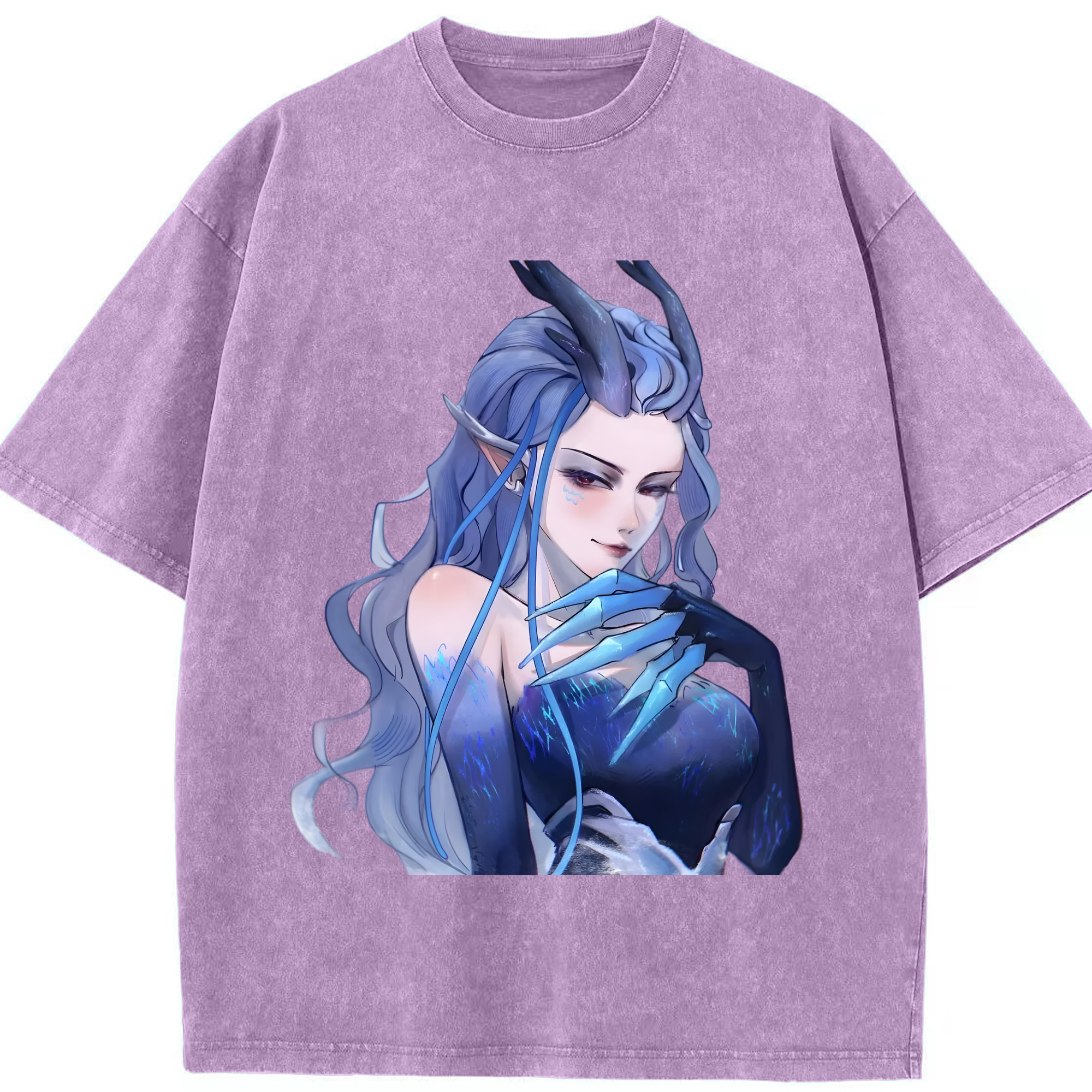 （画像用） Ne Zha 2 ナタ 魔童の大暴れ 綿100% ヴィンテージ風 半袖Tシャツ（フロントプリント）