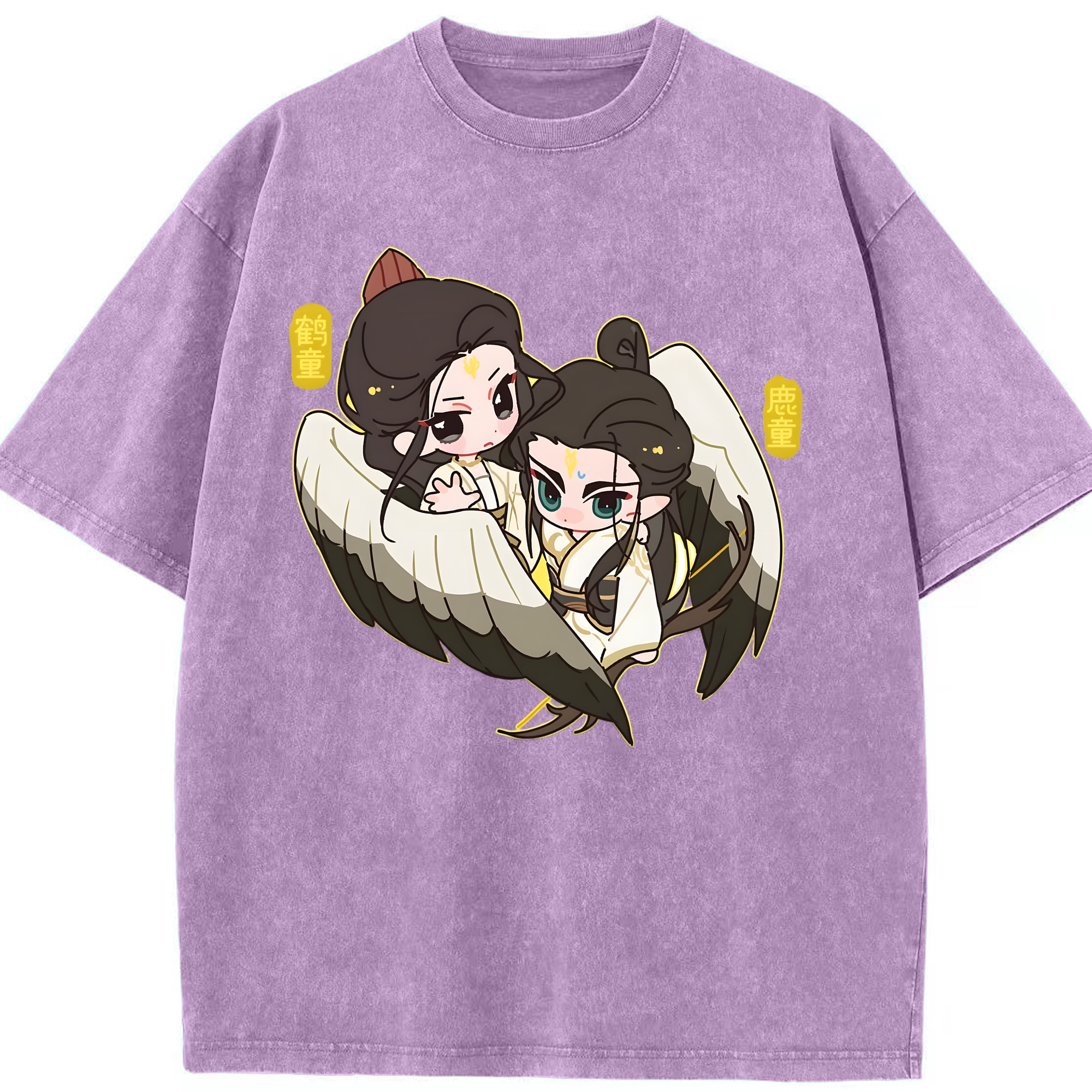 （画像用） Ne Zha 2 ナタ 魔童の大暴れ 綿100% ヴィンテージ風 半袖Tシャツ（フロントプリント）
