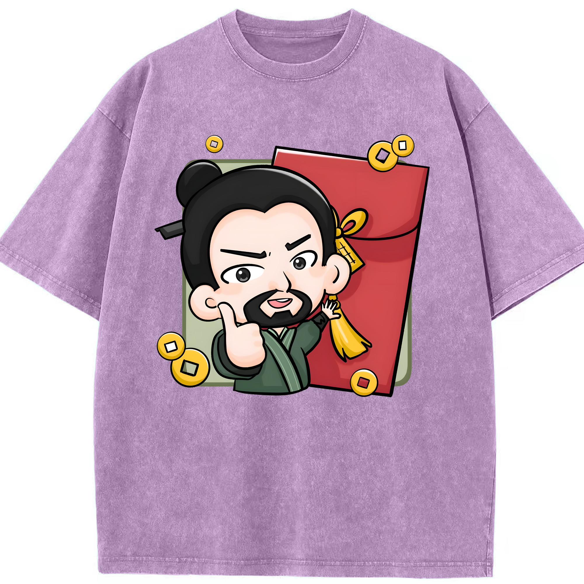 （画像用） Ne Zha 2 ナタ 魔童の大暴れ 綿100% ヴィンテージ風 半袖Tシャツ（フロントプリント）