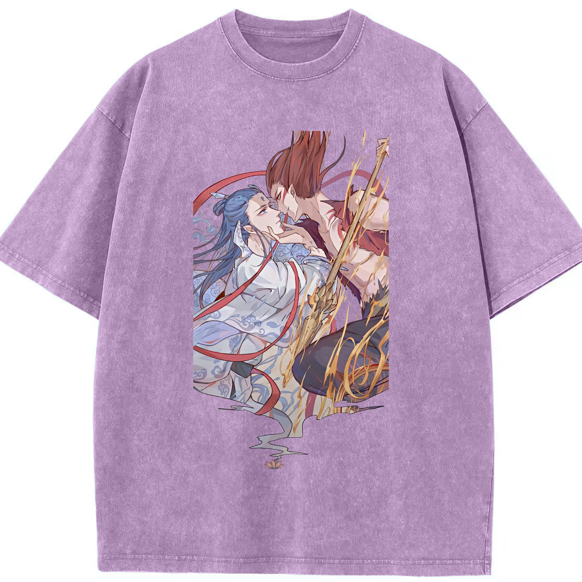 （画像用） Ne Zha 2 ナタ 魔童の大暴れ 綿100% ヴィンテージ風 半袖Tシャツ（フロントプリント）