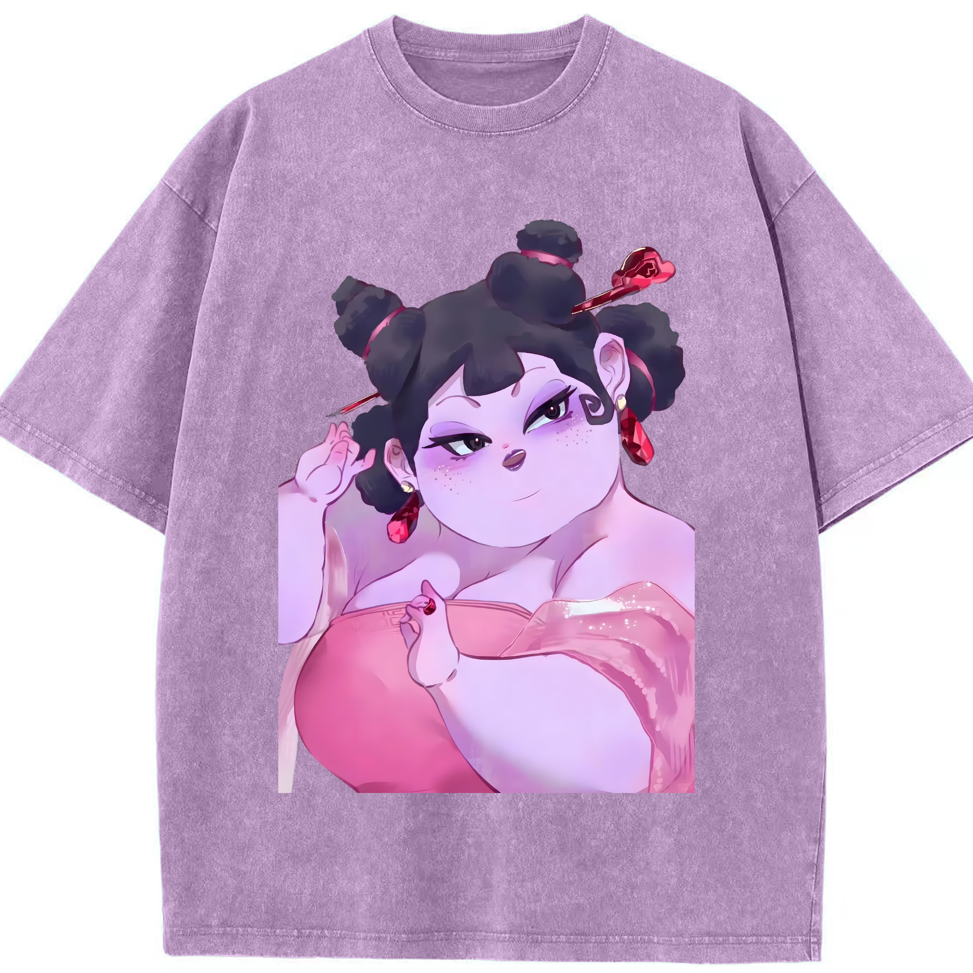 （画像用） Ne Zha 2 ナタ 魔童の大暴れ 綿100% ヴィンテージ風 半袖Tシャツ（フロントプリント）