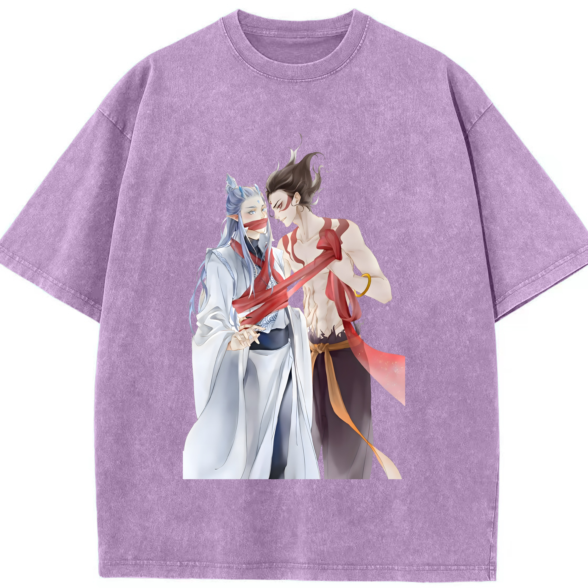 （画像用） Ne Zha 2 ナタ 魔童の大暴れ 綿100% ヴィンテージ風 半袖Tシャツ（フロントプリント）