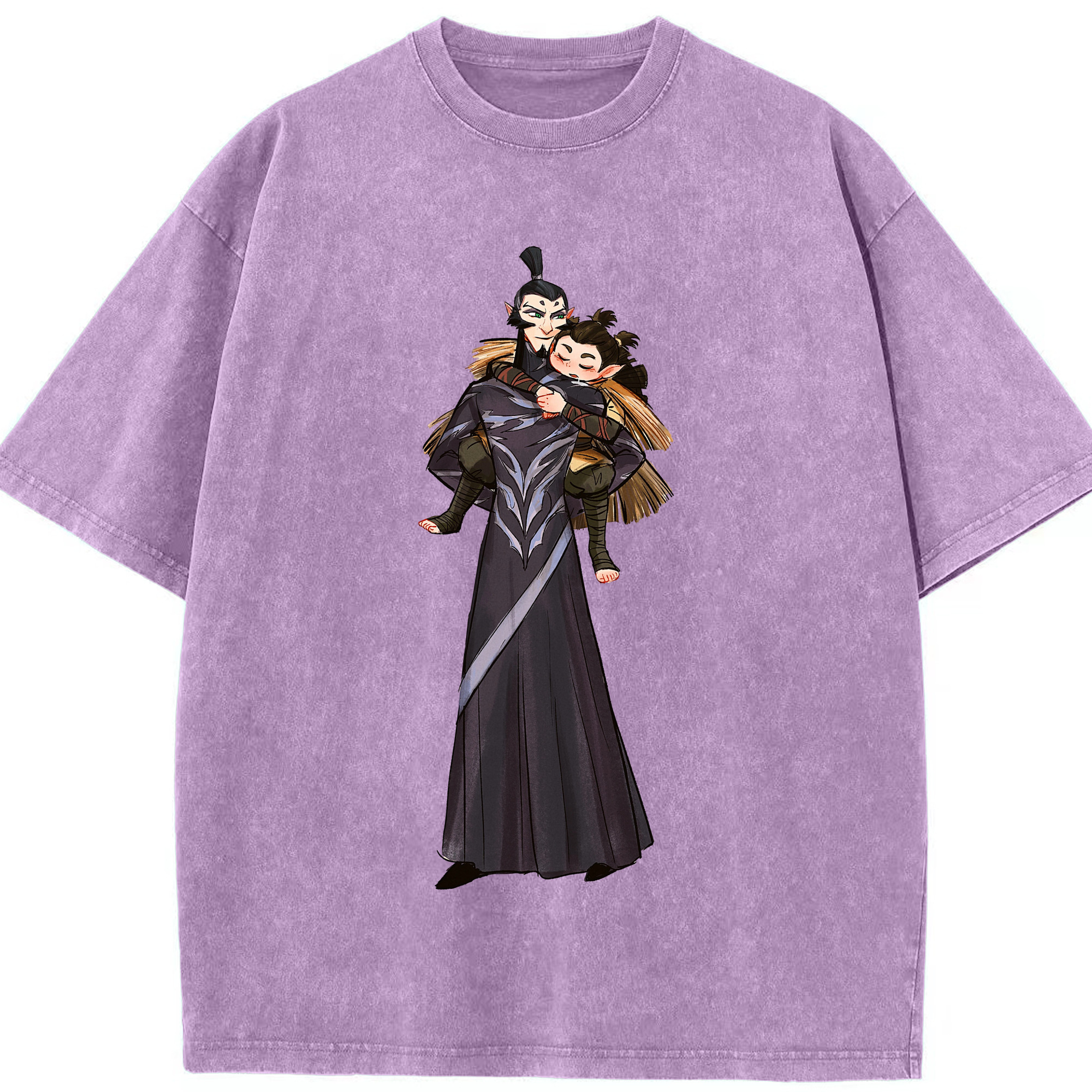 （画像用） Ne Zha 2 ナタ 魔童の大暴れ 綿100% ヴィンテージ風 半袖Tシャツ（フロントプリント）