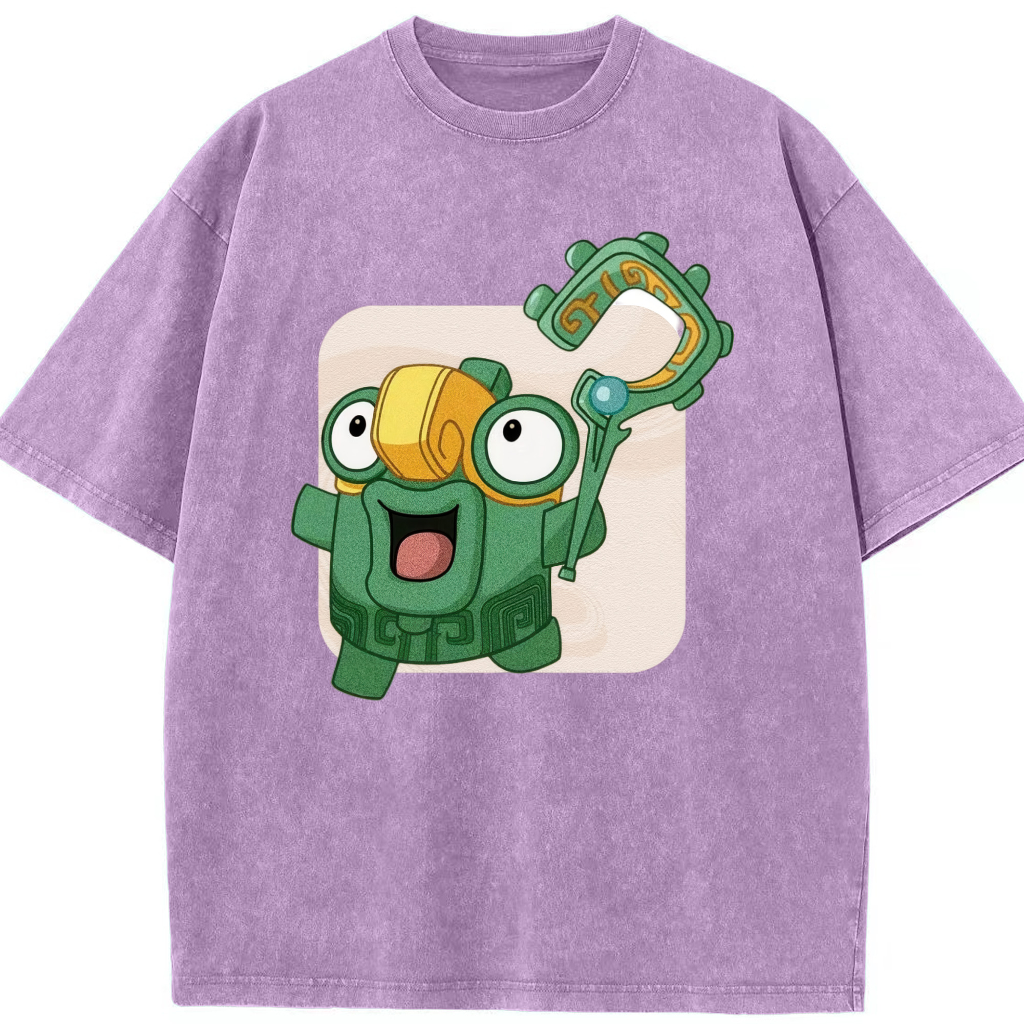 （画像用） Ne Zha 2 ナタ 魔童の大暴れ 綿100% ヴィンテージ風 半袖Tシャツ（フロントプリント）