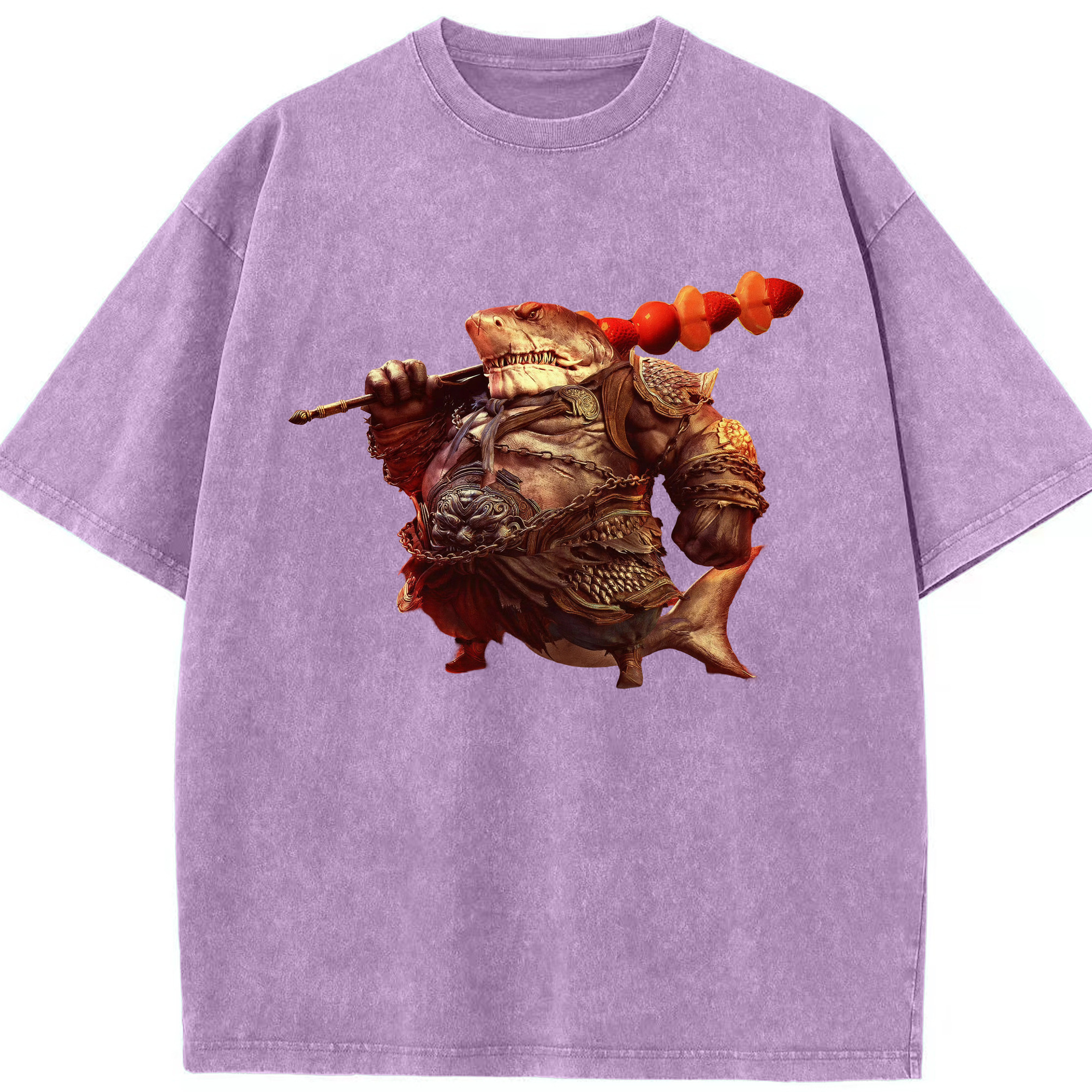 （画像用） Ne Zha 2 ナタ 魔童の大暴れ 綿100% ヴィンテージ風 半袖Tシャツ（フロントプリント）