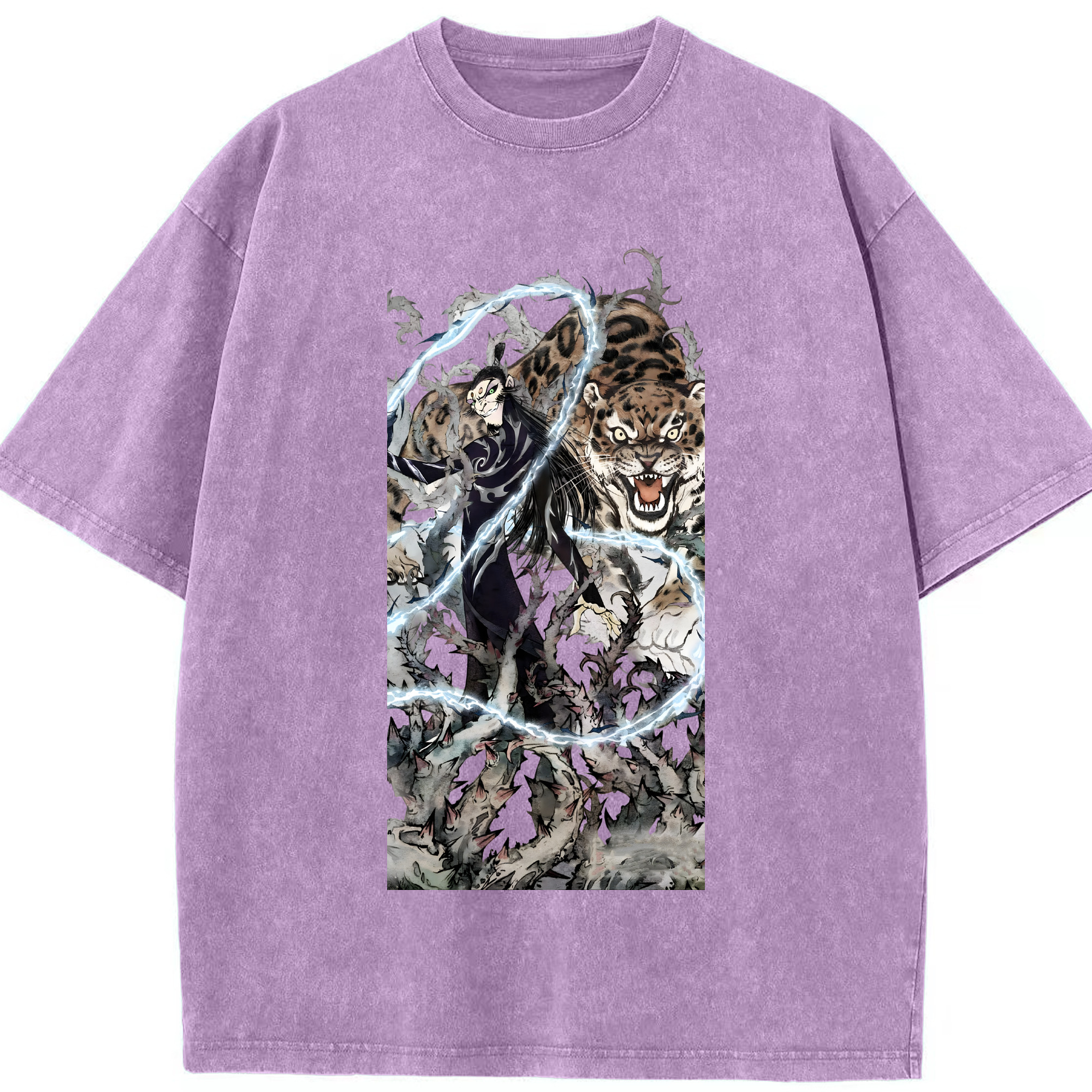 Ne Zha 2 ナタ 魔童の大暴れ 綿100% ヴィンテージ風 半袖Tシャツ（フロントプリント）