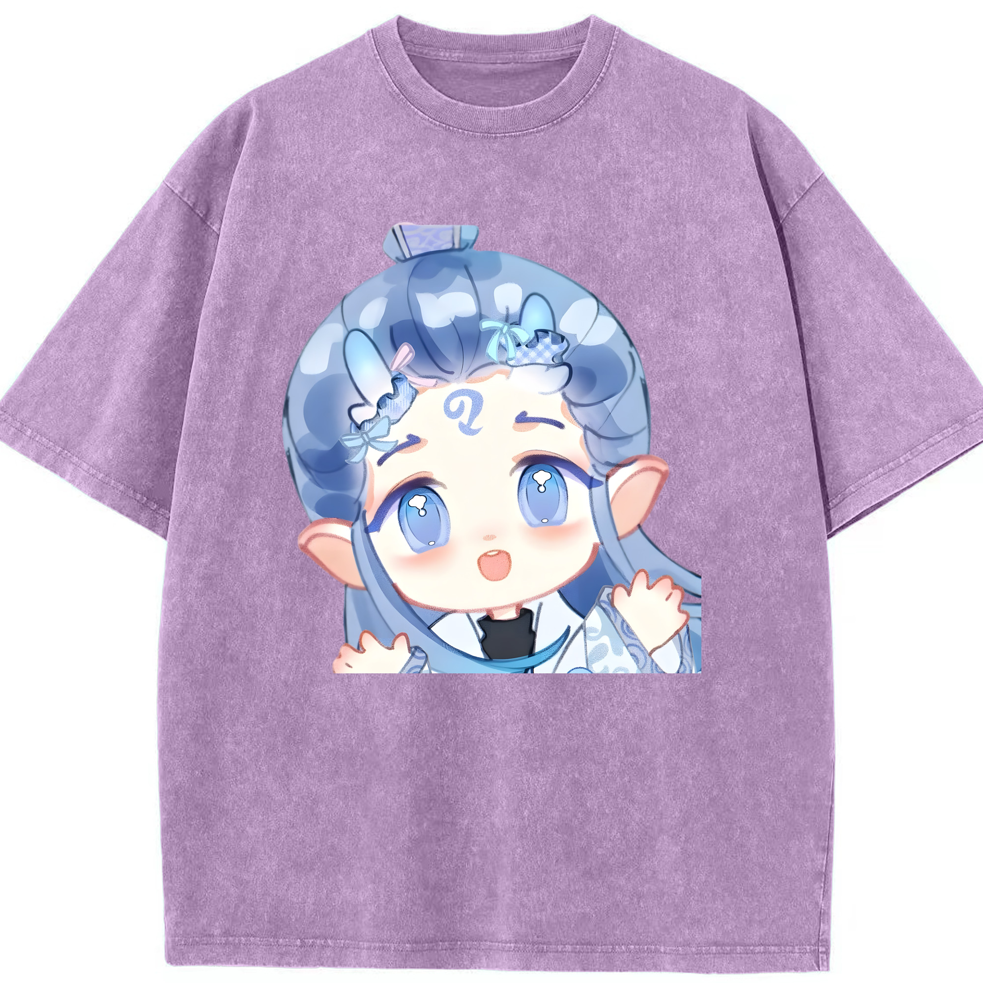 （画像用） Ne Zha 2 ナタ 魔童の大暴れ 綿100% ヴィンテージ風 半袖Tシャツ（フロントプリント）