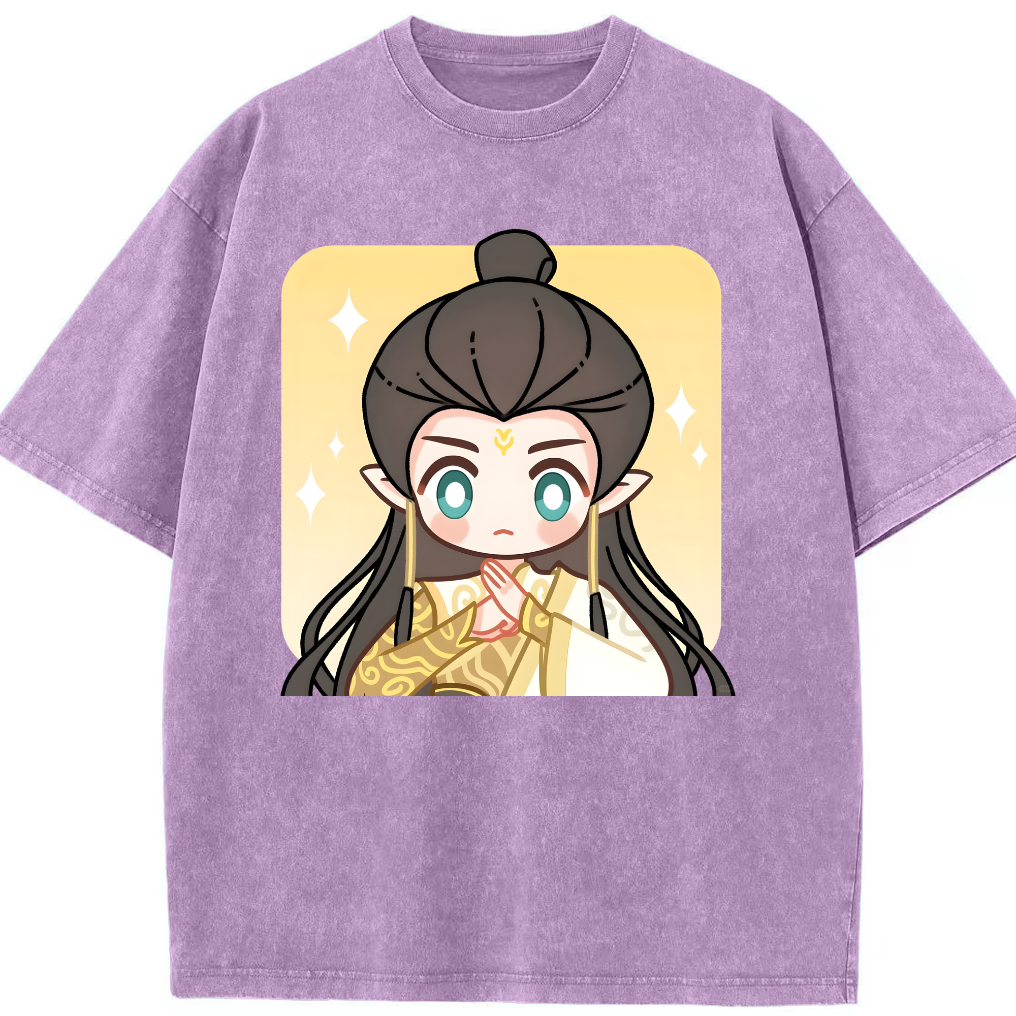 （画像用） Ne Zha 2 ナタ 魔童の大暴れ 綿100% ヴィンテージ風 半袖Tシャツ（フロントプリント）