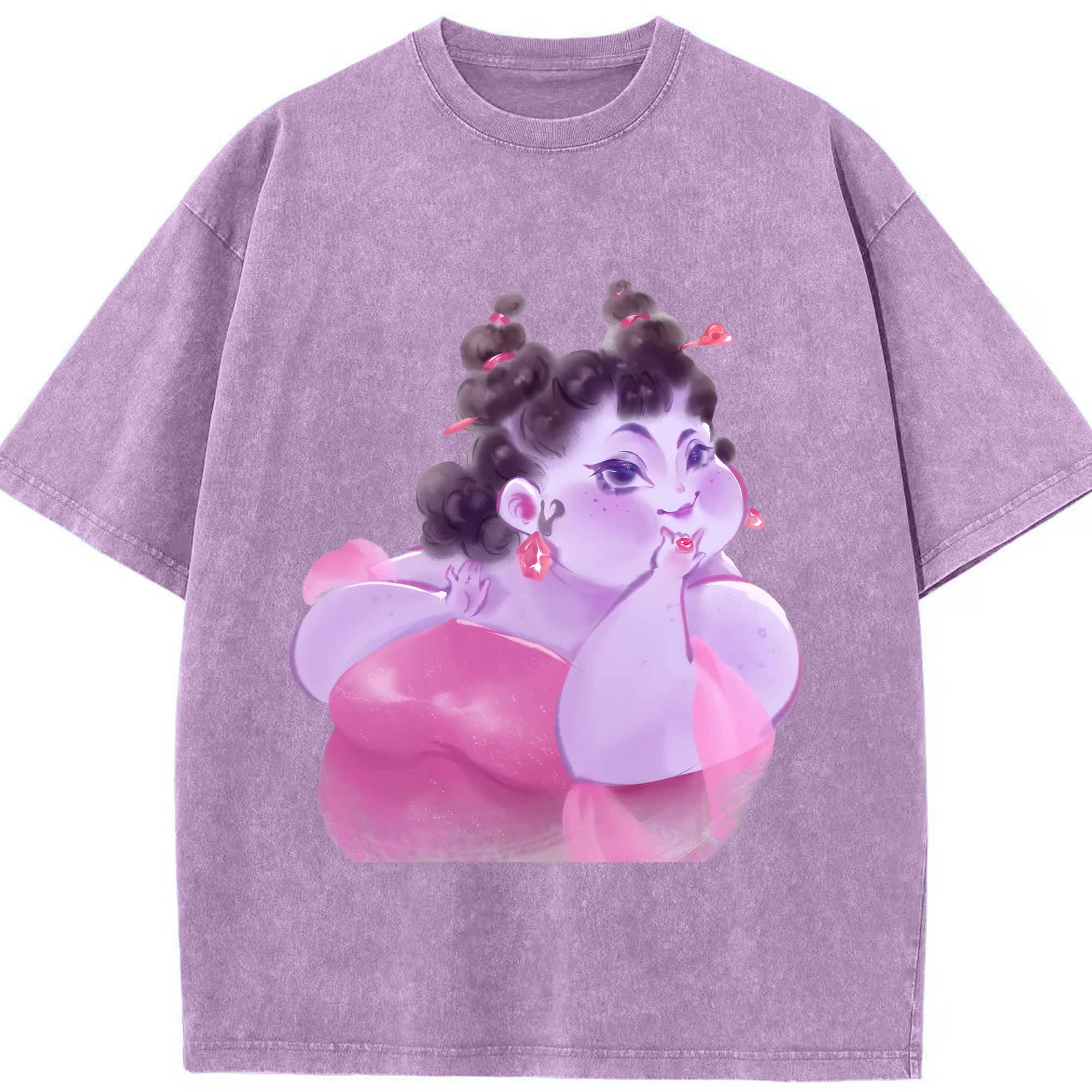 （画像用） Ne Zha 2 ナタ 魔童の大暴れ 綿100% ヴィンテージ風 半袖Tシャツ（フロントプリント）