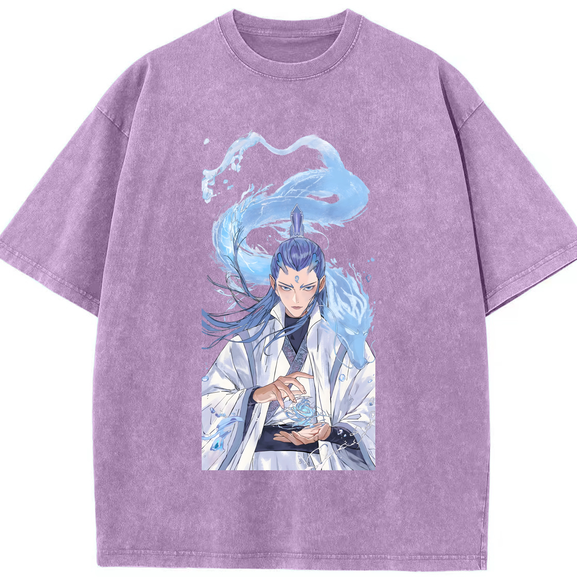 （画像用） Ne Zha 2 ナタ 魔童の大暴れ 綿100% ヴィンテージ風 半袖Tシャツ（フロントプリント）