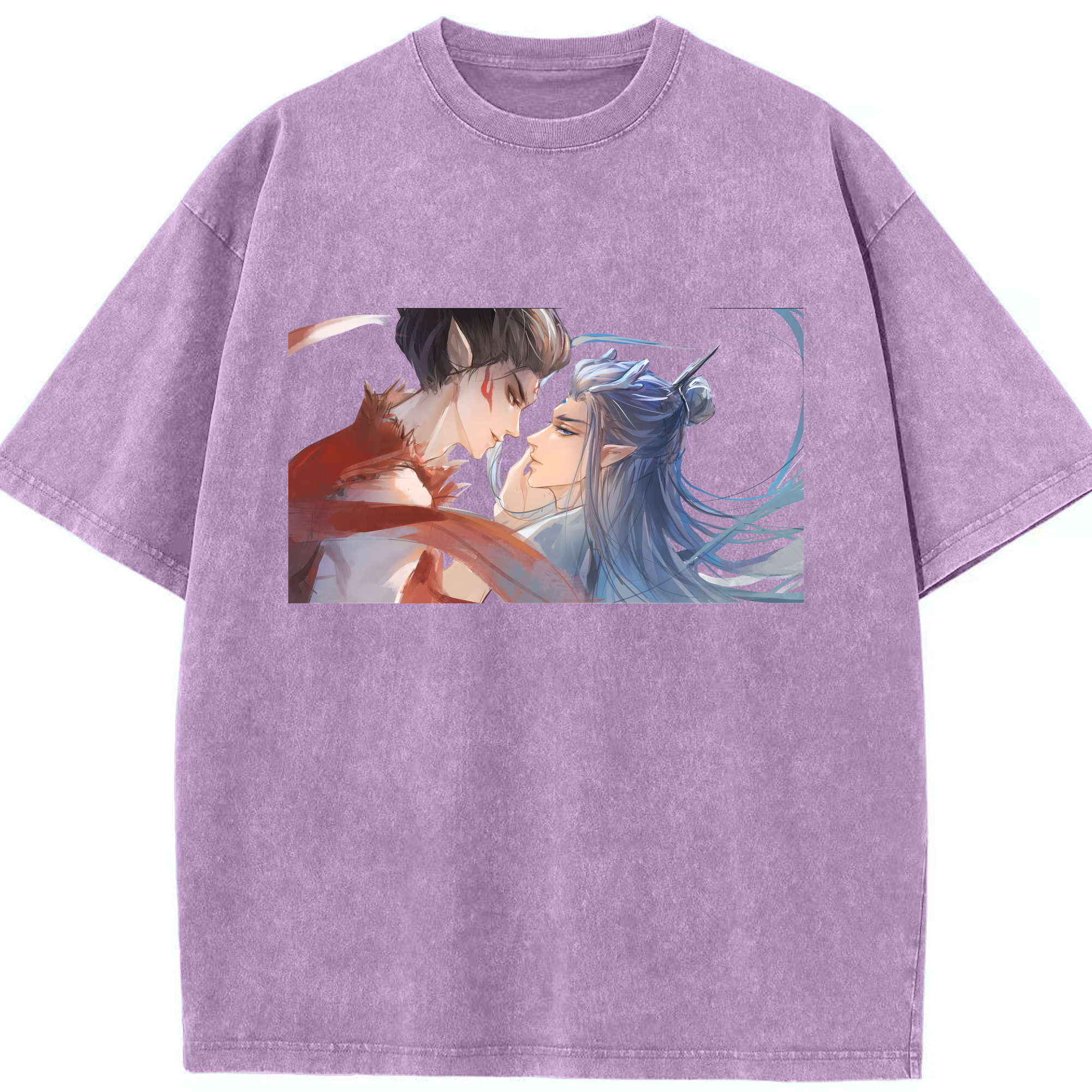 （画像用） Ne Zha 2 ナタ 魔童の大暴れ 綿100% ヴィンテージ風 半袖Tシャツ（フロントプリント）